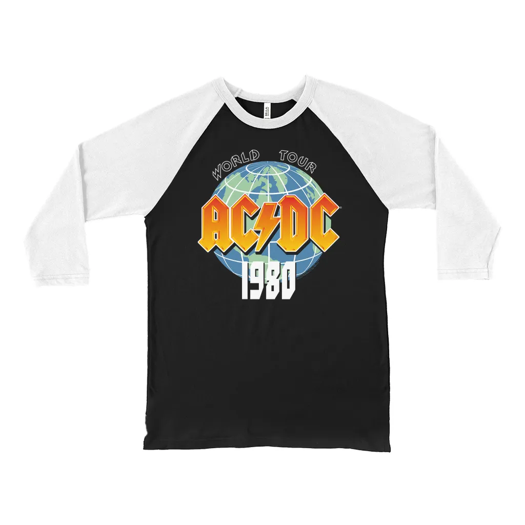 3/4 Sleeve Baseball Tee | 1980 Globe World Tour Shirt