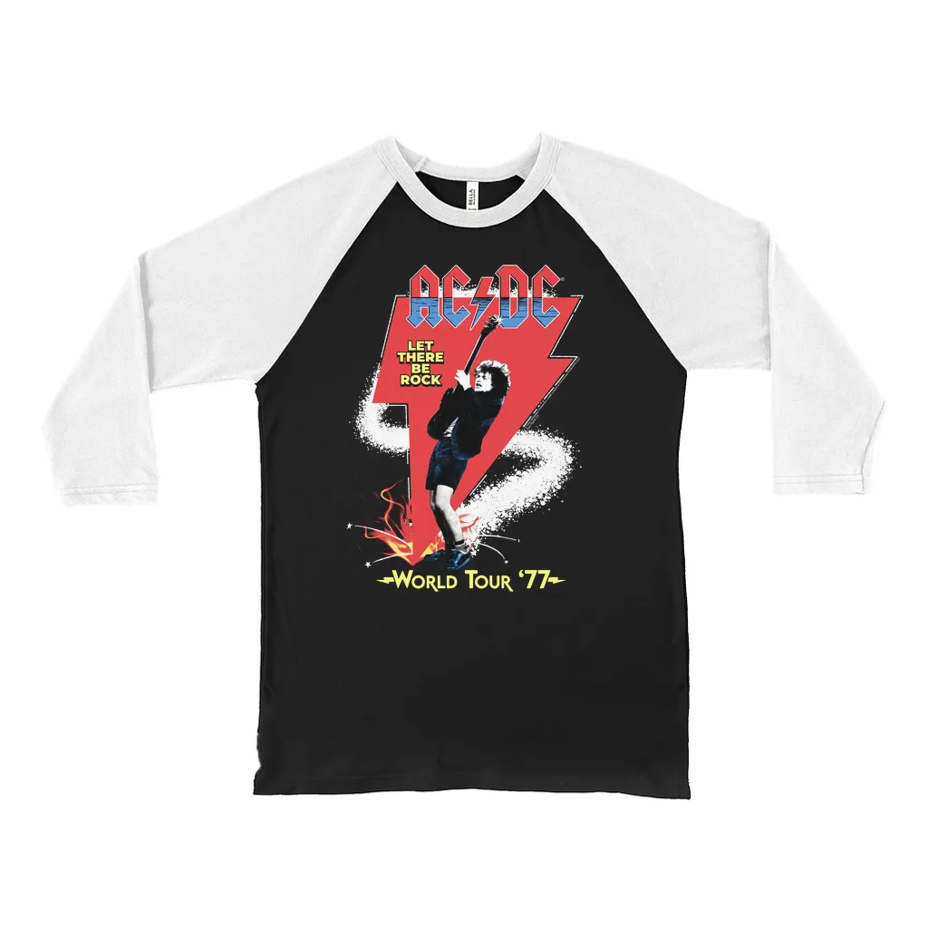 3/4 Sleeve Baseball Tee | Let There Be Rock World Tour 1977 Shirt