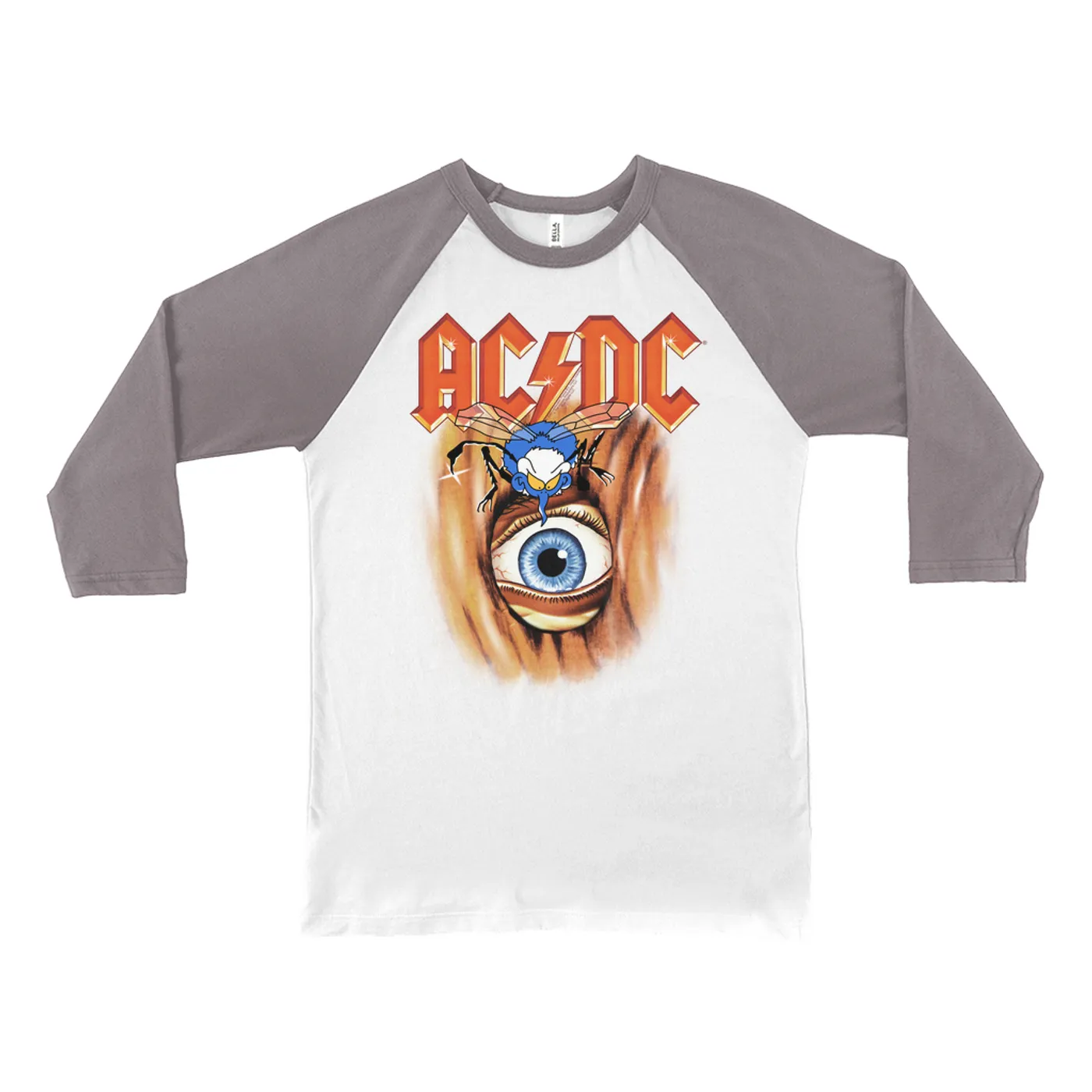 AC/DC 3/4 Sleeve Baseball Tee | Fly On The Wall Album Cover Image ACDC Shirt