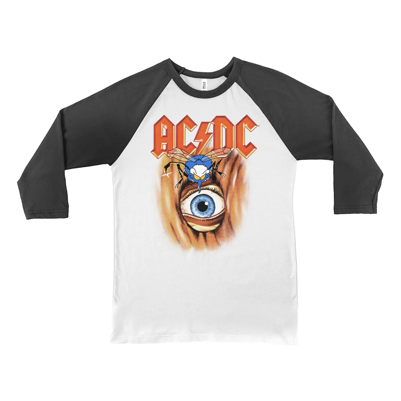 AC/DC 3/4 Sleeve Baseball Tee | Fly On The Wall Album Cover Image ACDC Shirt
