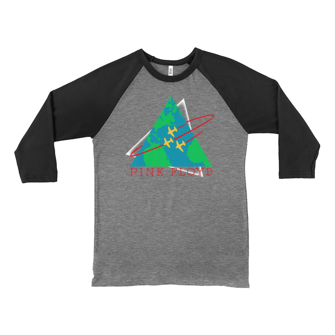 Pink Floyd 3/4 Sleeve Baseball Tee | Learning To Fly Concert Logo Pink Floyd Shirt