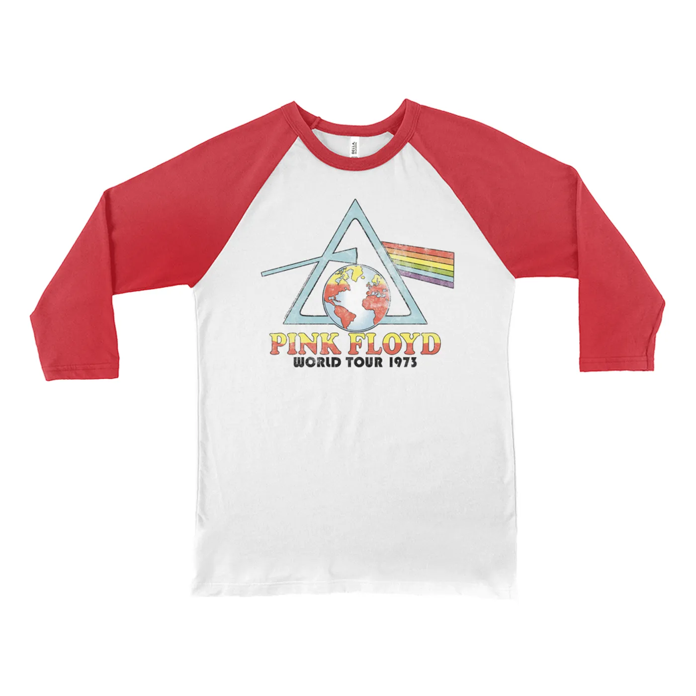 Pink Floyd 3/4 Sleeve Baseball Tee | Vintage Reissue World Tour 1973 Pink Floyd Shirt
