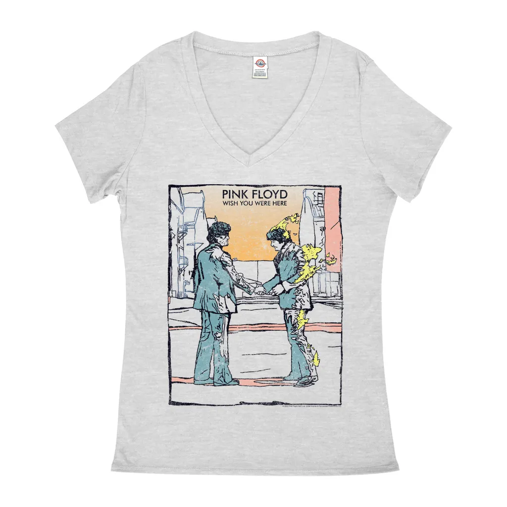 Ladies' V-neck T-Shirt | Watercolor Wish You Were Here Shirt