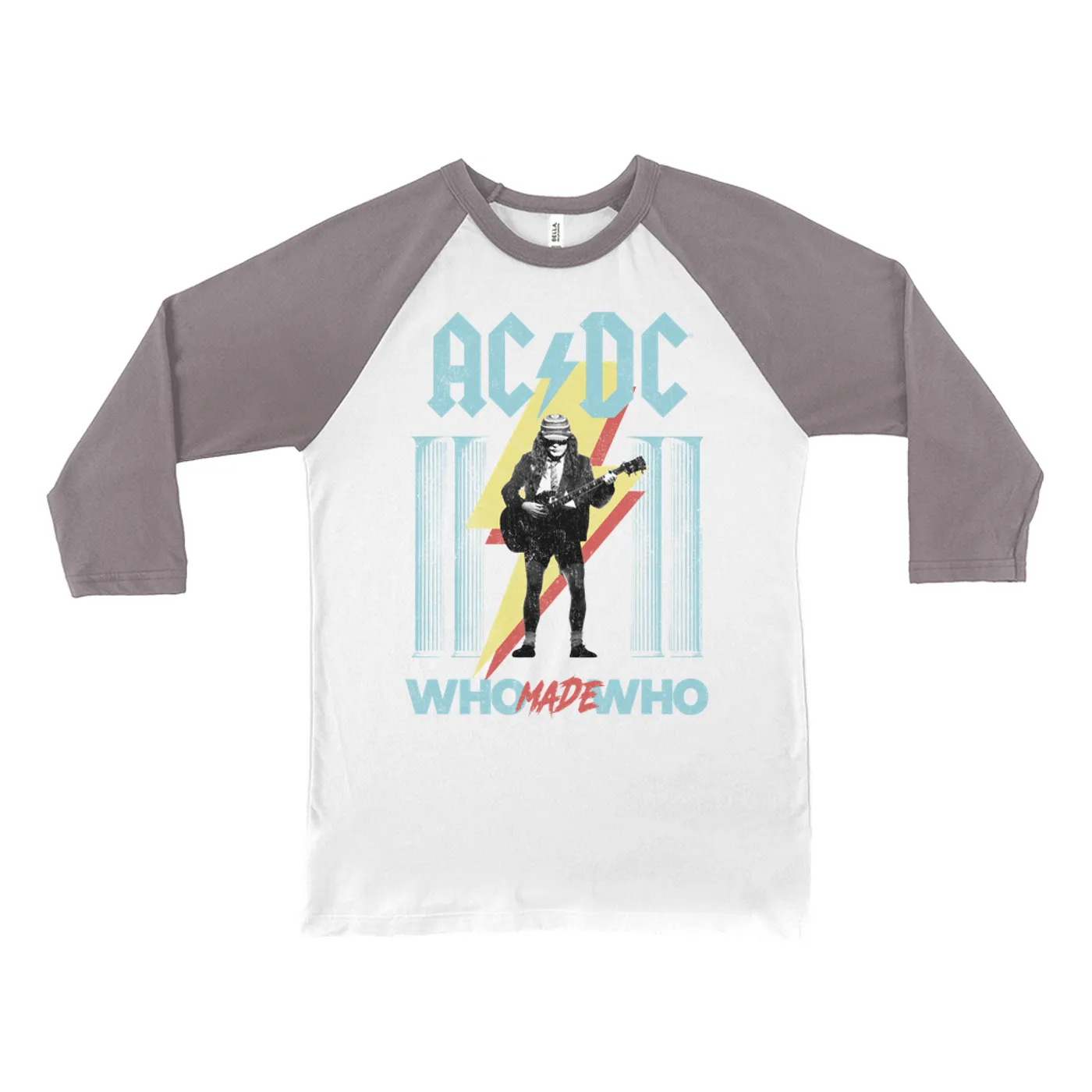 AC/DC 3/4 Sleeve Baseball Tee | Pastel Who Made Who ACDC Shirt