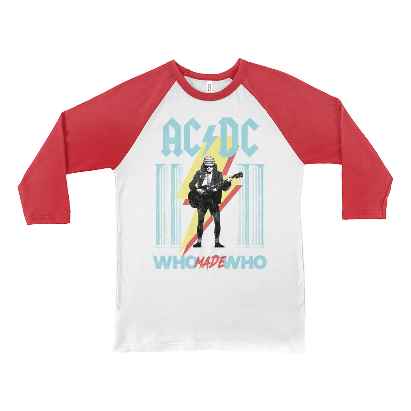 AC/DC 3/4 Sleeve Baseball Tee | Pastel Who Made Who ACDC Shirt
