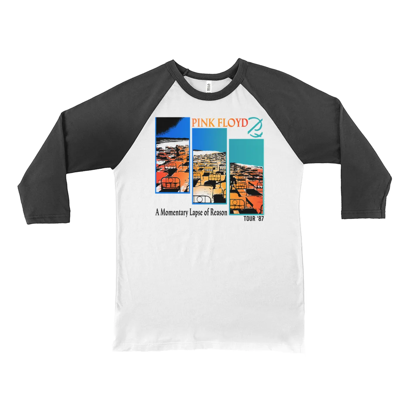 Pink Floyd 3/4 Sleeve Baseball Tee | Fragmented Momentary Lapse Of Reason '87 Tour Pink Floyd Shirt