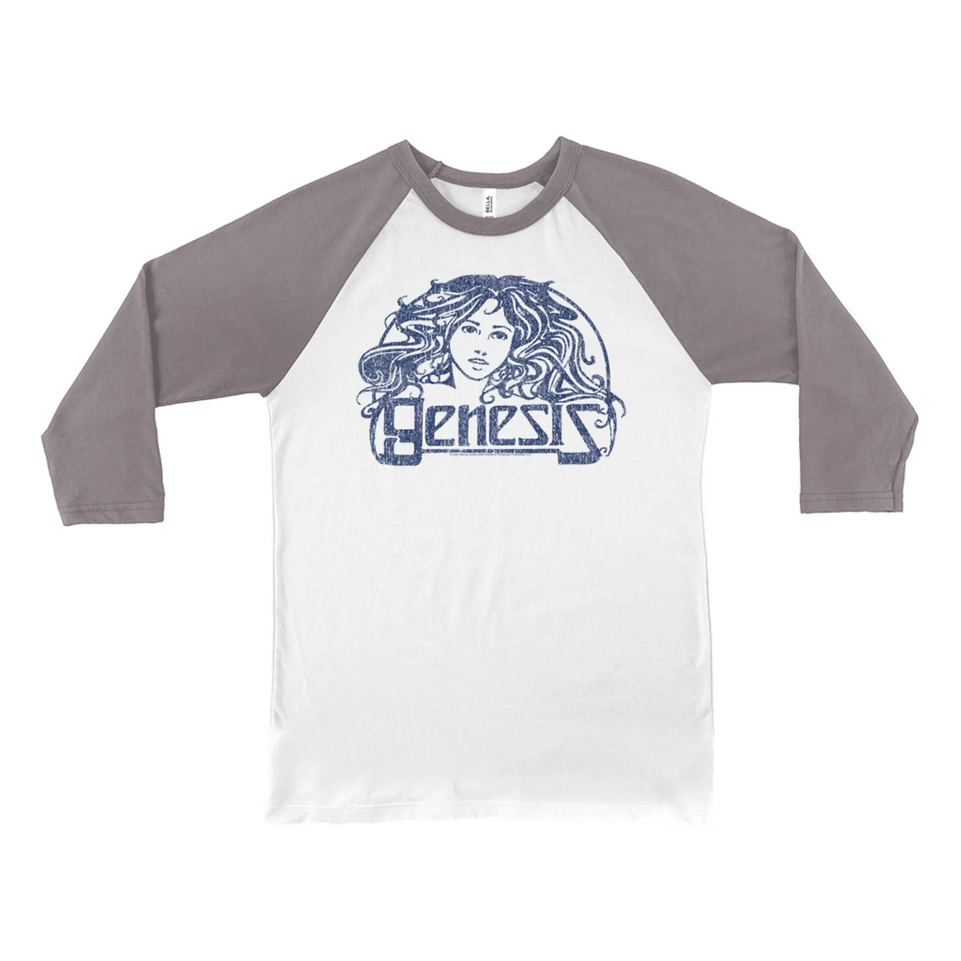 Genesis 3/4 Sleeve Baseball Tee | Navy Vintage Art Nouveau Logo Distressed (Merchbar Exclusive) Genesis Shirt