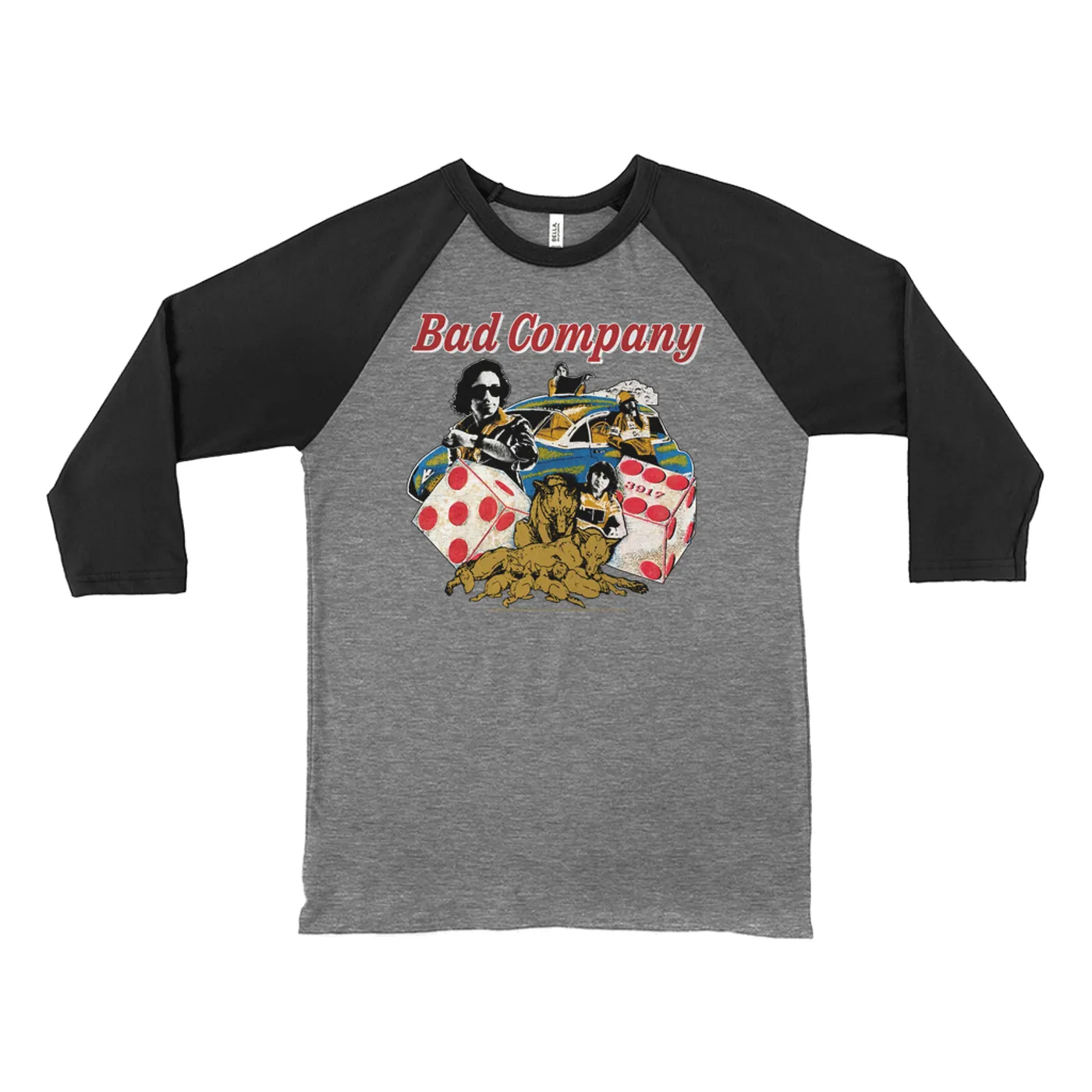 Bad Company 3/4 Sleeve Baseball Tee | Rock n' Roll Fantasy '79 Collage Bad Company Shirt
