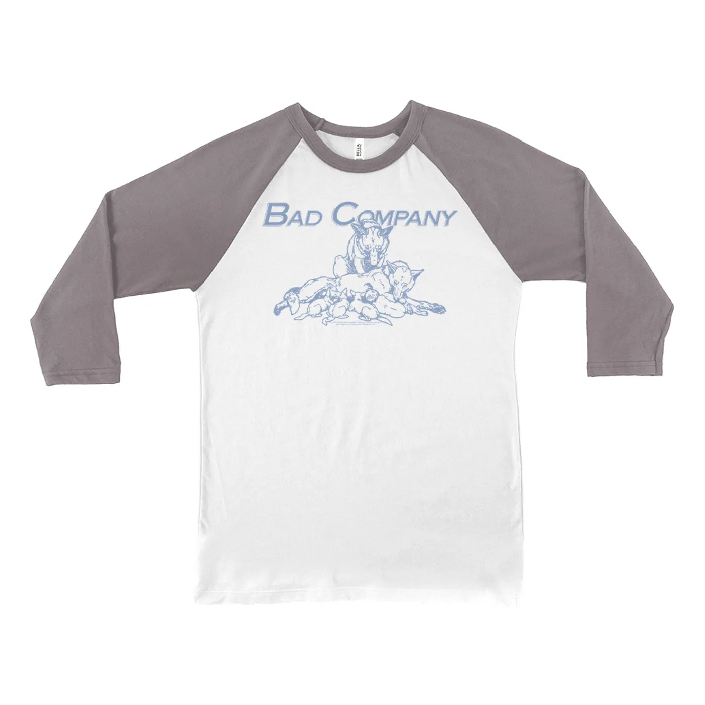 Bad Company 3/4 Sleeve Baseball Tee | Run With The Pack Slate Blue Image (Merchbar Exclusive) Bad Company Shirt