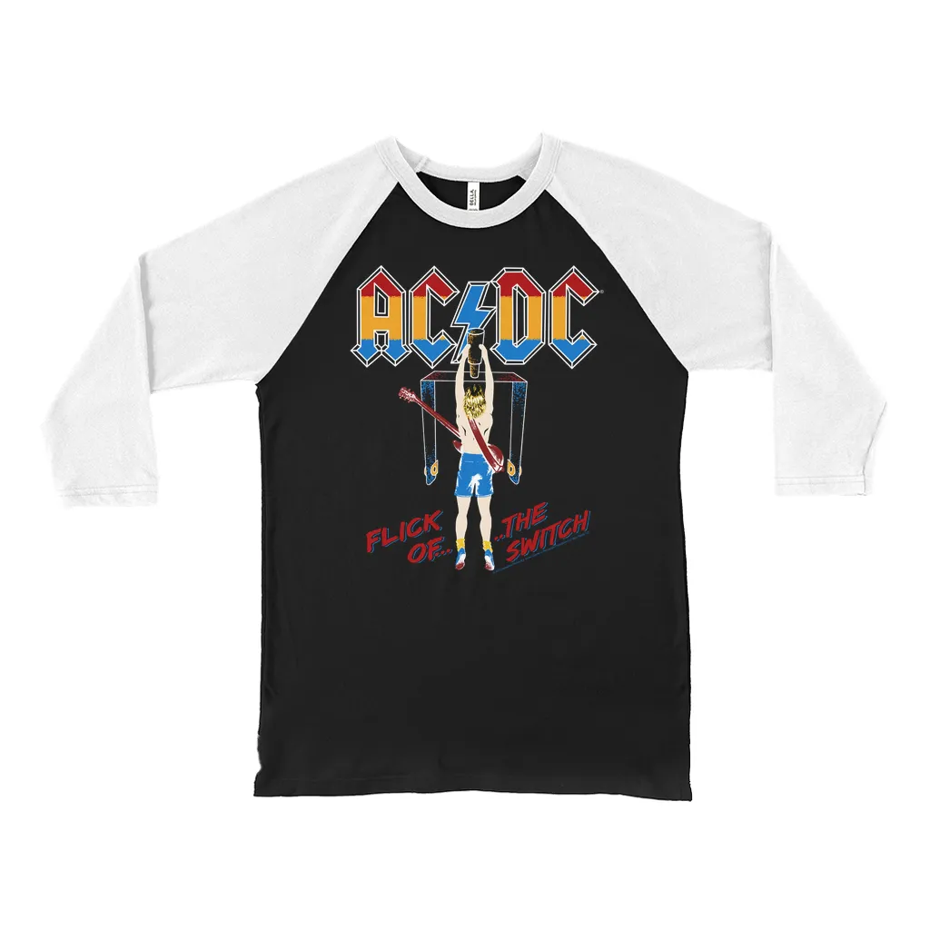 3/4 Sleeve Baseball Tee | Colorful Flick Of The Switch Shirt