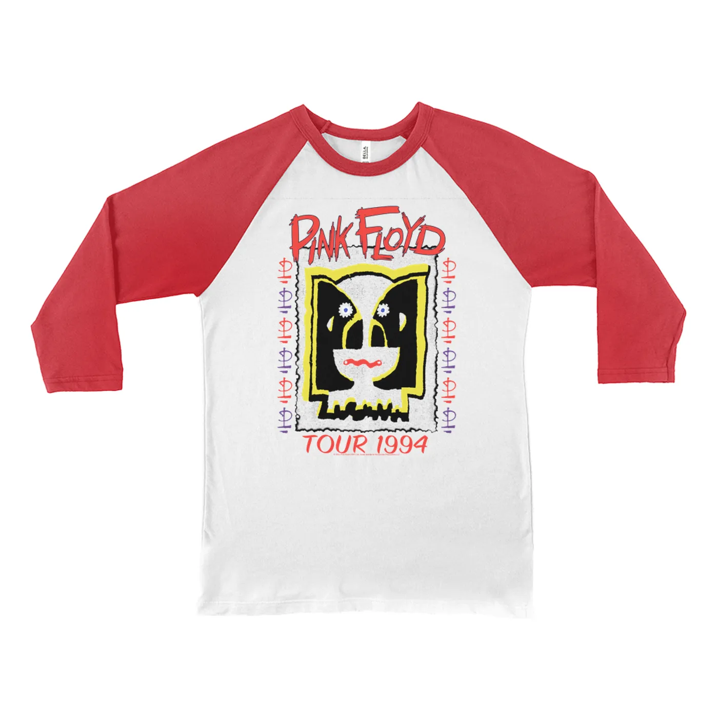 Pink Floyd 3/4 Sleeve Baseball Tee | 1994 Concert Tour Division Bell Image (Merchbar Exclusive) Pink Floyd Shirt