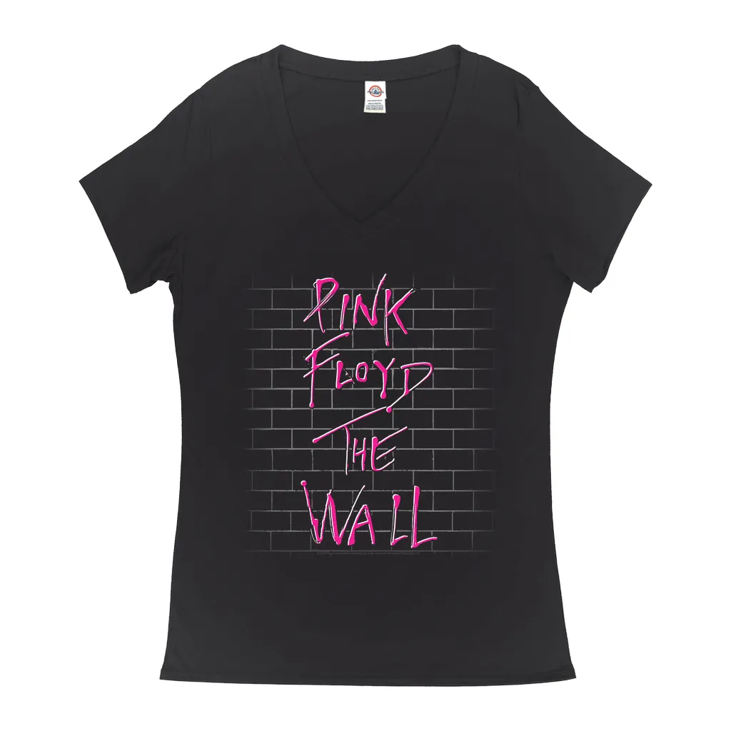 Ladies' V-neck T-Shirt | Hot Pink The Wall Shirt