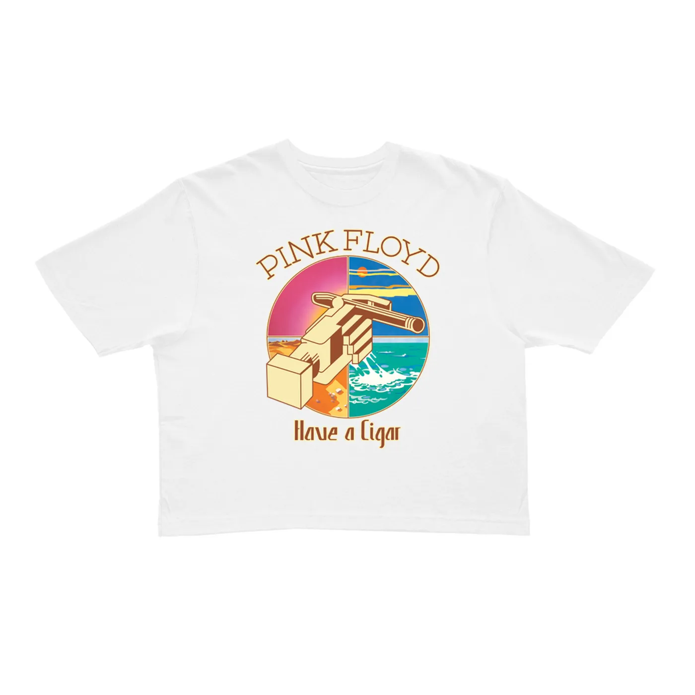 Pink Floyd Ladies' Crop Tee | Have A Cigar Singles Album Design Pink Floyd Crop T-shirt