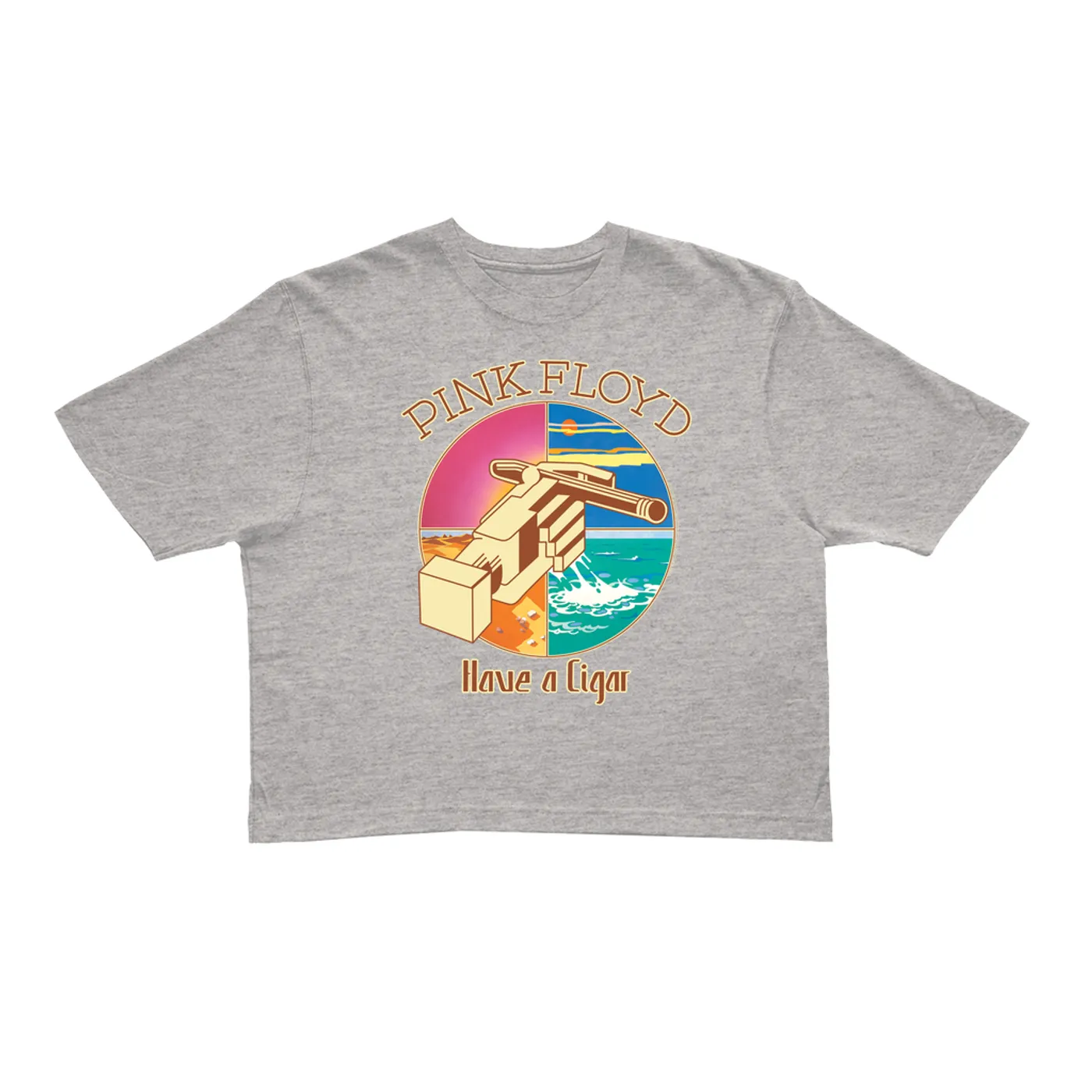 Pink Floyd Ladies' Crop Tee | Have A Cigar Singles Album Design Pink Floyd Crop T-shirt