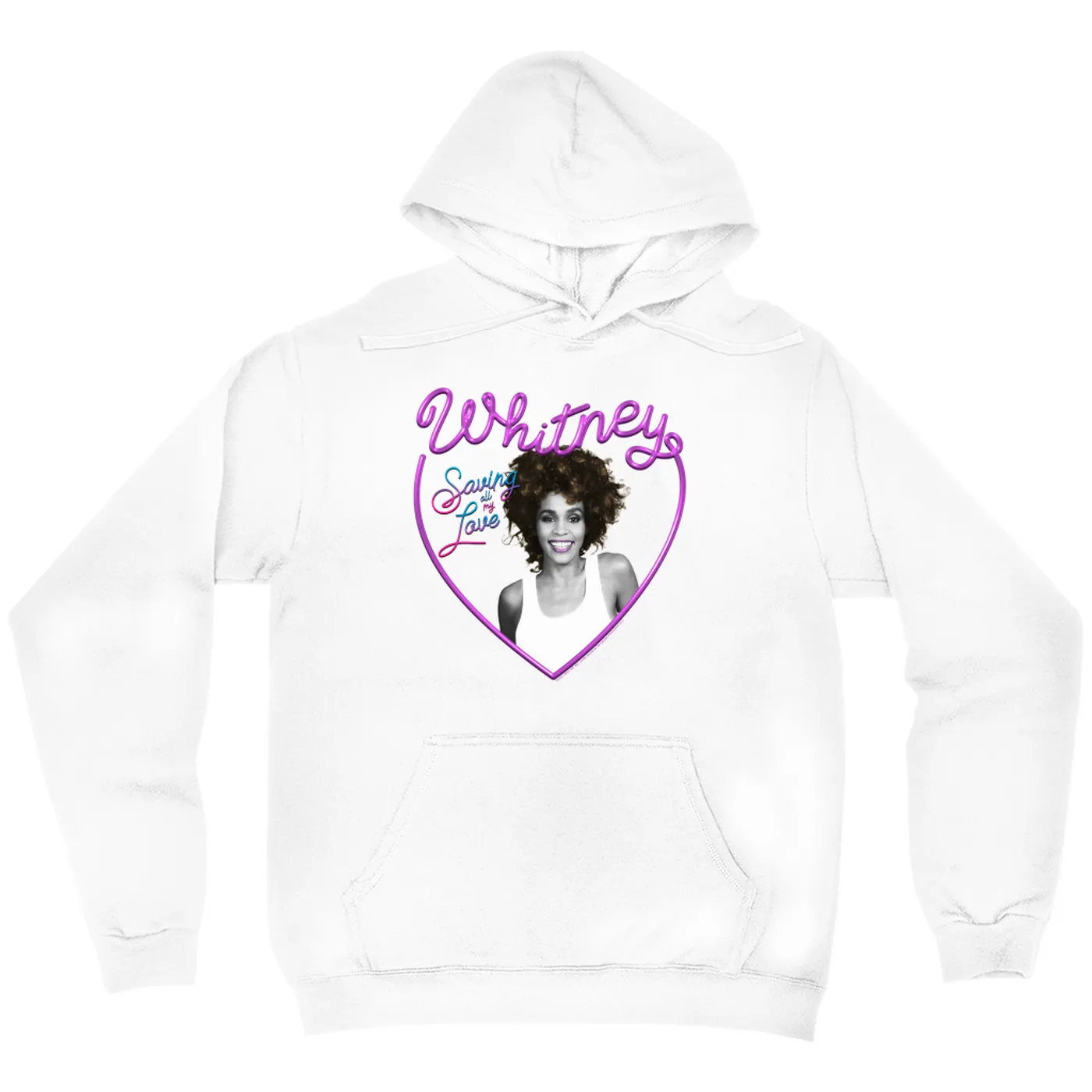 Whitney Houston Hoodie | Saving All My Love Heart (Merchbar Exclusive) Whitney Houston Hoodie
