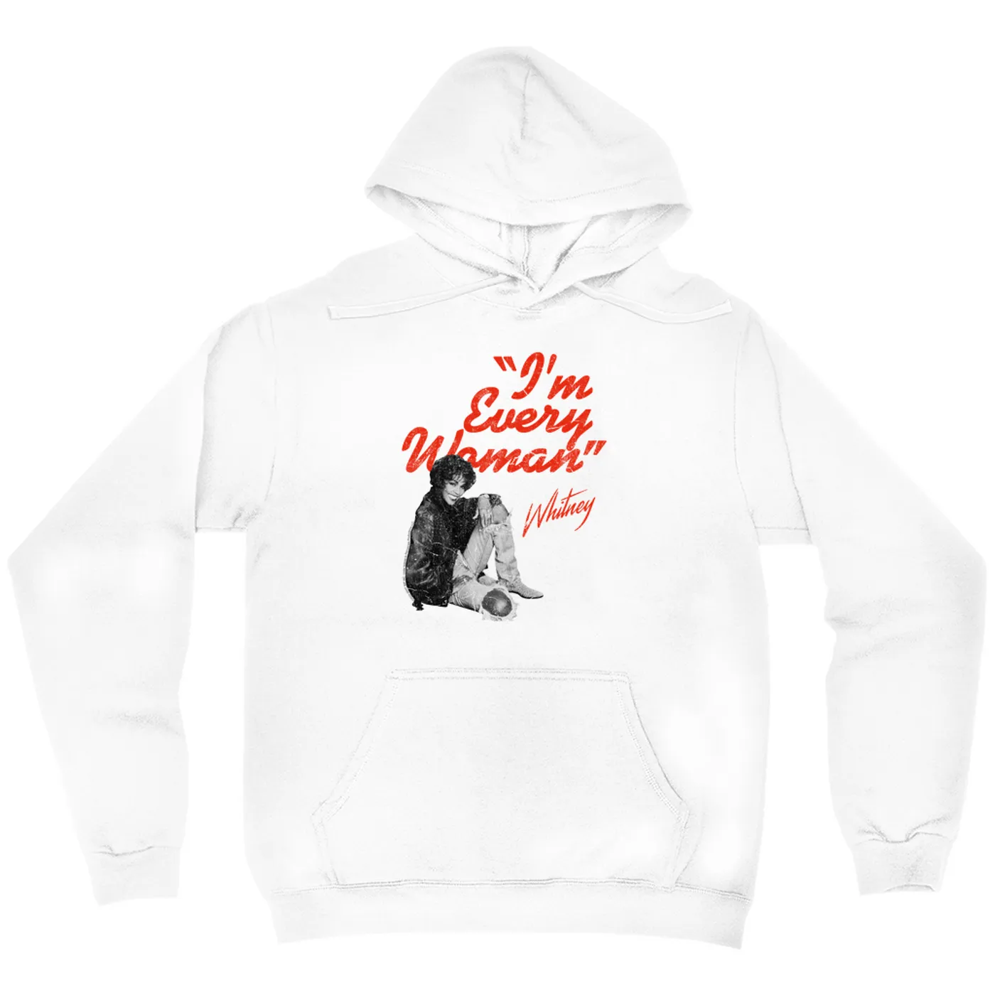 Whitney Houston Hoodie | I'm Every Woman Distressed (Merchbar Exclusive) Whitney Houston Hoodie