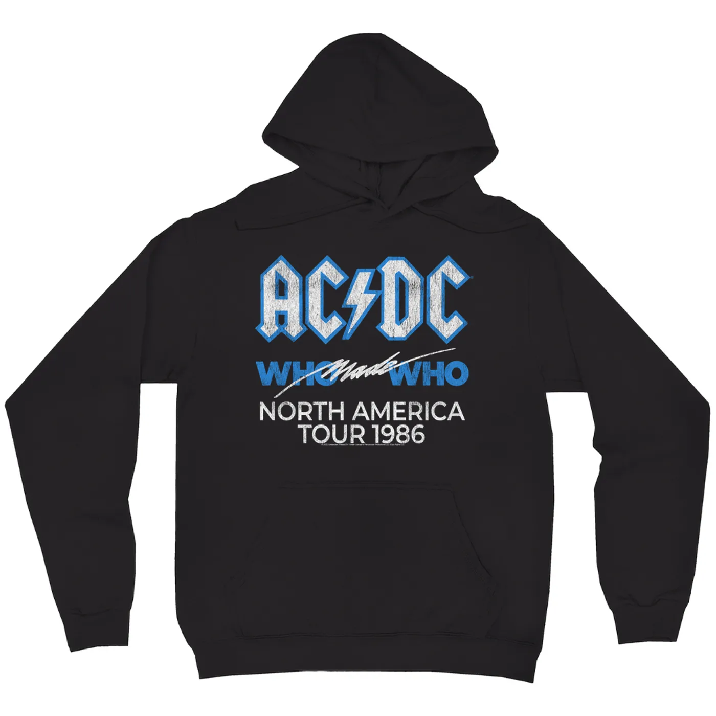 AC/DC Hoodie | Who Made Who North America 1986 Tour Distressed ACDC Hoodie