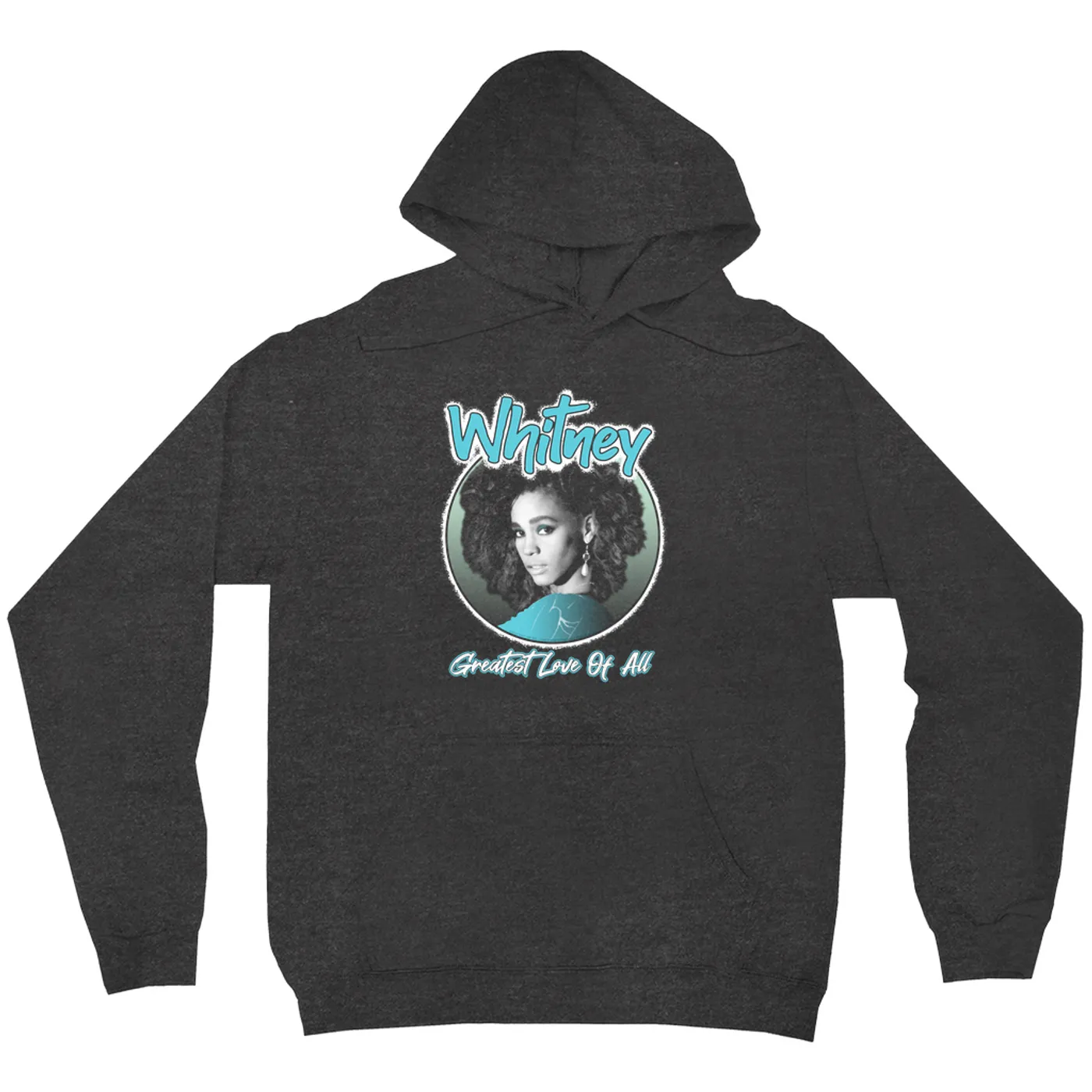 Whitney Houston Hoodie | Turquoise Greatest Love Of All Album Design (Merchbar Exclusive) Whitney Houston Hoodie