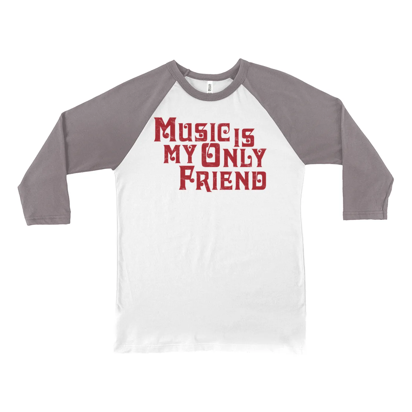 Merchbar Music Life 3/4 Sleeve Baseball Tee | Music Is My Friend Merchbar Music Life Shirt