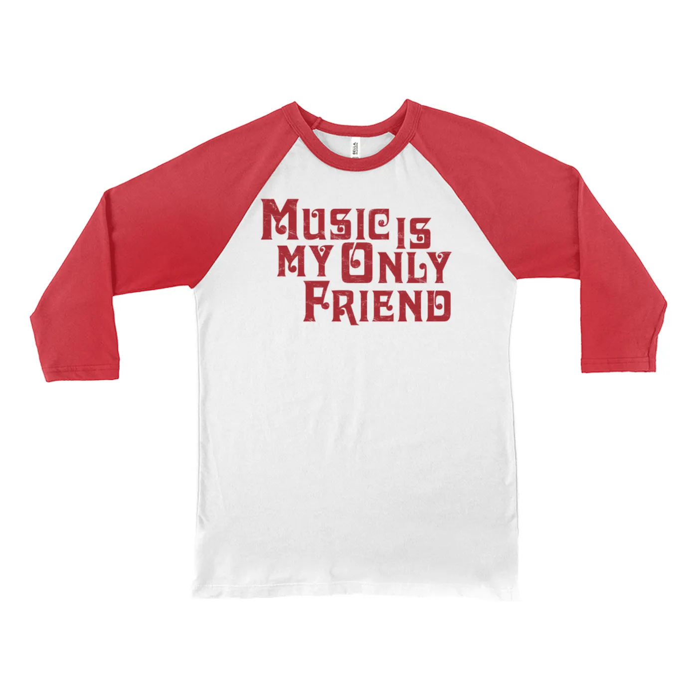 Merchbar Music Life 3/4 Sleeve Baseball Tee | Music Is My Friend Merchbar Music Life Shirt