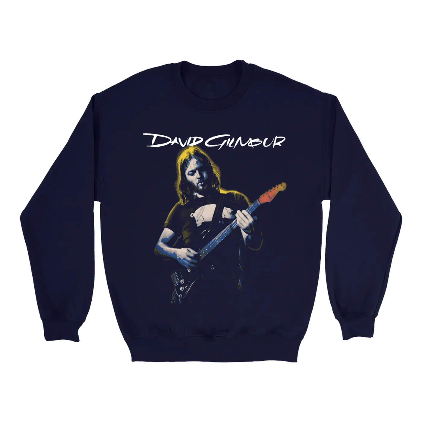 David Gilmour Sweatshirt | 1977 Color Tinted Photo With Logo David Gilmour Sweatshirt