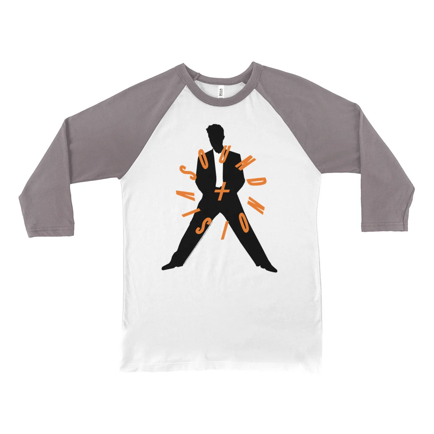 David Bowie 3/4 Sleeve Baseball Tee | Orange Sound Vision Image David Bowie Shirt