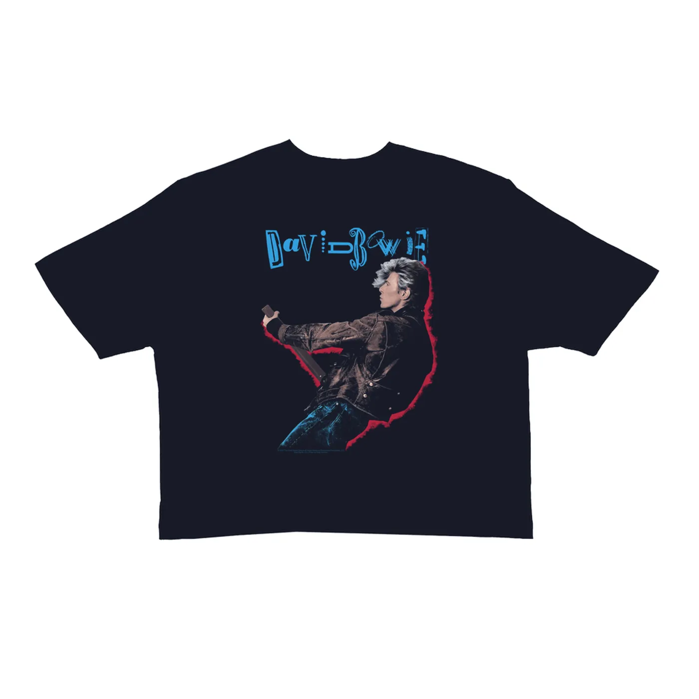 David Bowie Ladies' Crop Tee | 1987 Glass Spider Tour Colorful Shadow Image David Bowie Crop T-shirt