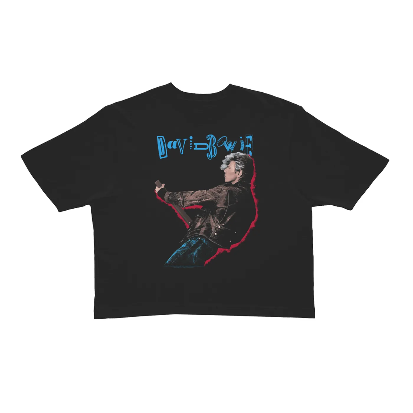David Bowie Ladies' Crop Tee | 1987 Glass Spider Tour Colorful Shadow Image David Bowie Crop T-shirt
