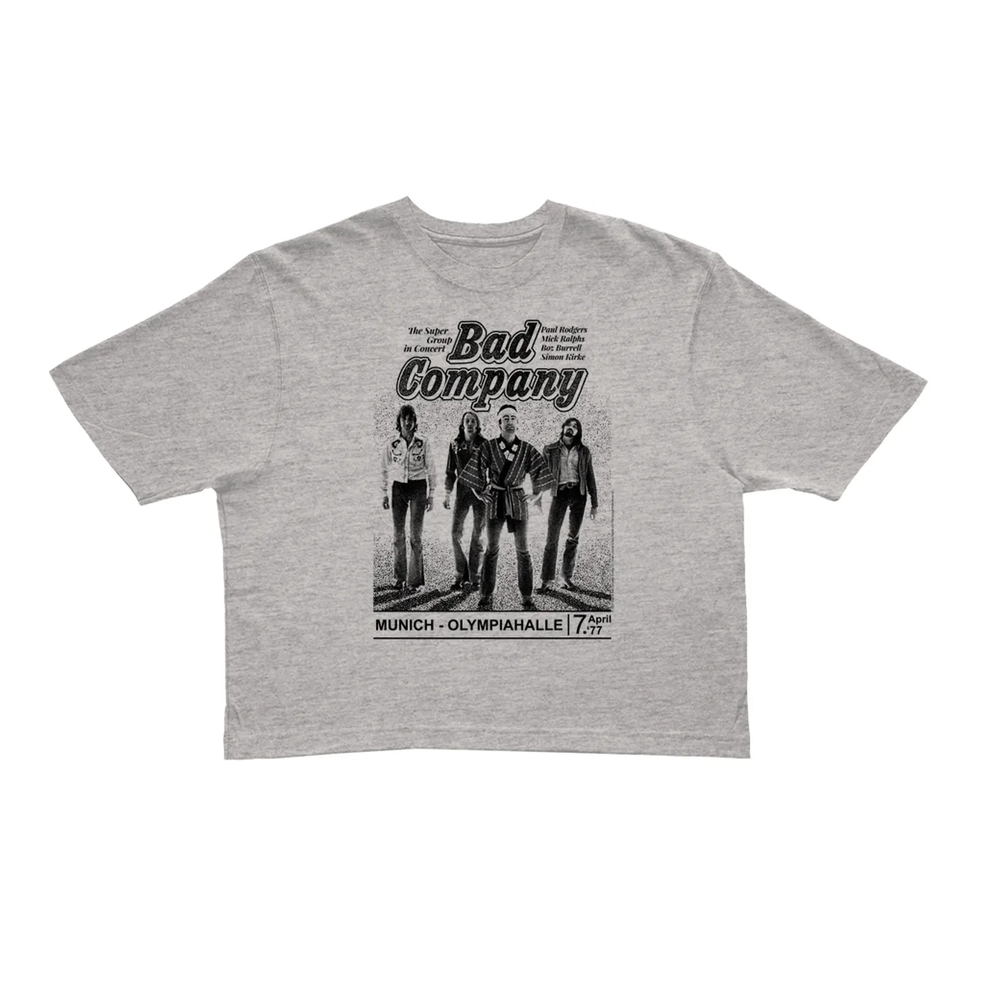 Bad Company Ladies' Crop Tee | Munich Live In Concert 1977 Bad Company Crop T-shirt
