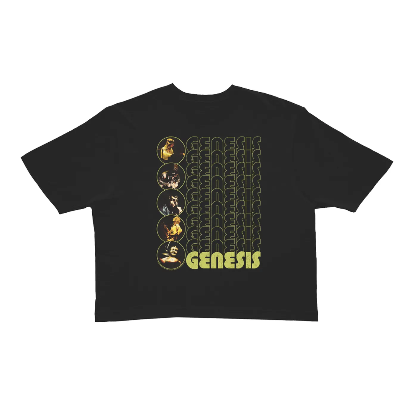Genesis Ladies' Crop Tee | The Carpet Crawlers Album Design Distressed Genesis Crop T-shirt