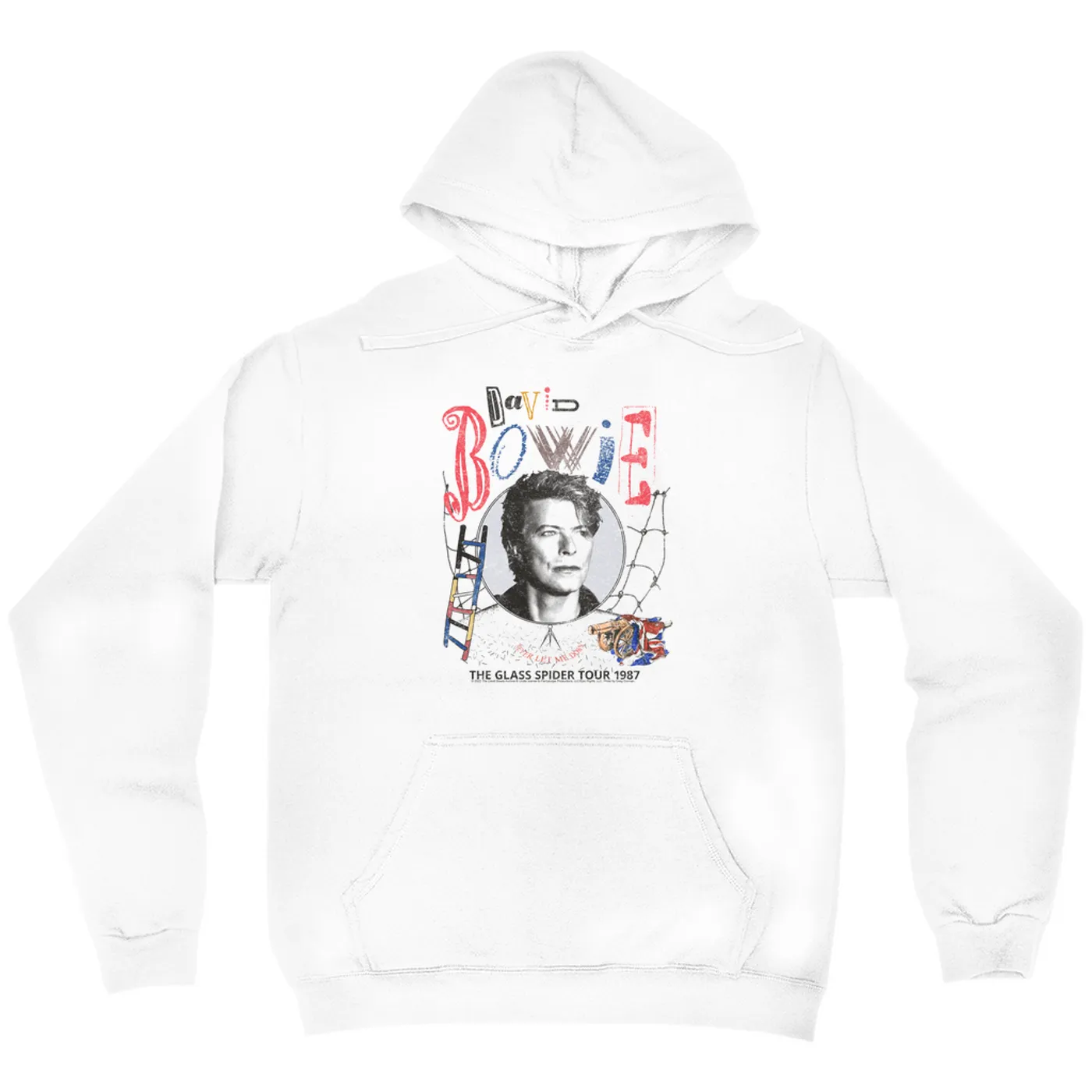 David Bowie Hoodie | Never Let Me Down The Glass Spider Tour 1987 Distressed David Bowie Hoodie