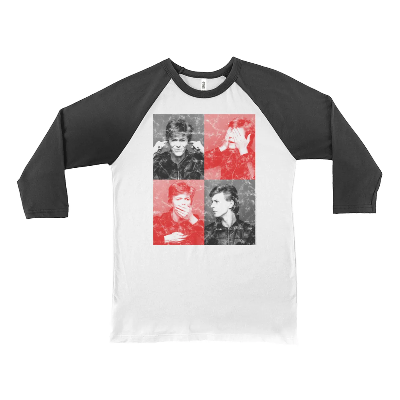 David Bowie 3/4 Sleeve Baseball Tee | Heros Photo Shoot Distressed (Merchbar Exclusive) David Bowie Shirt