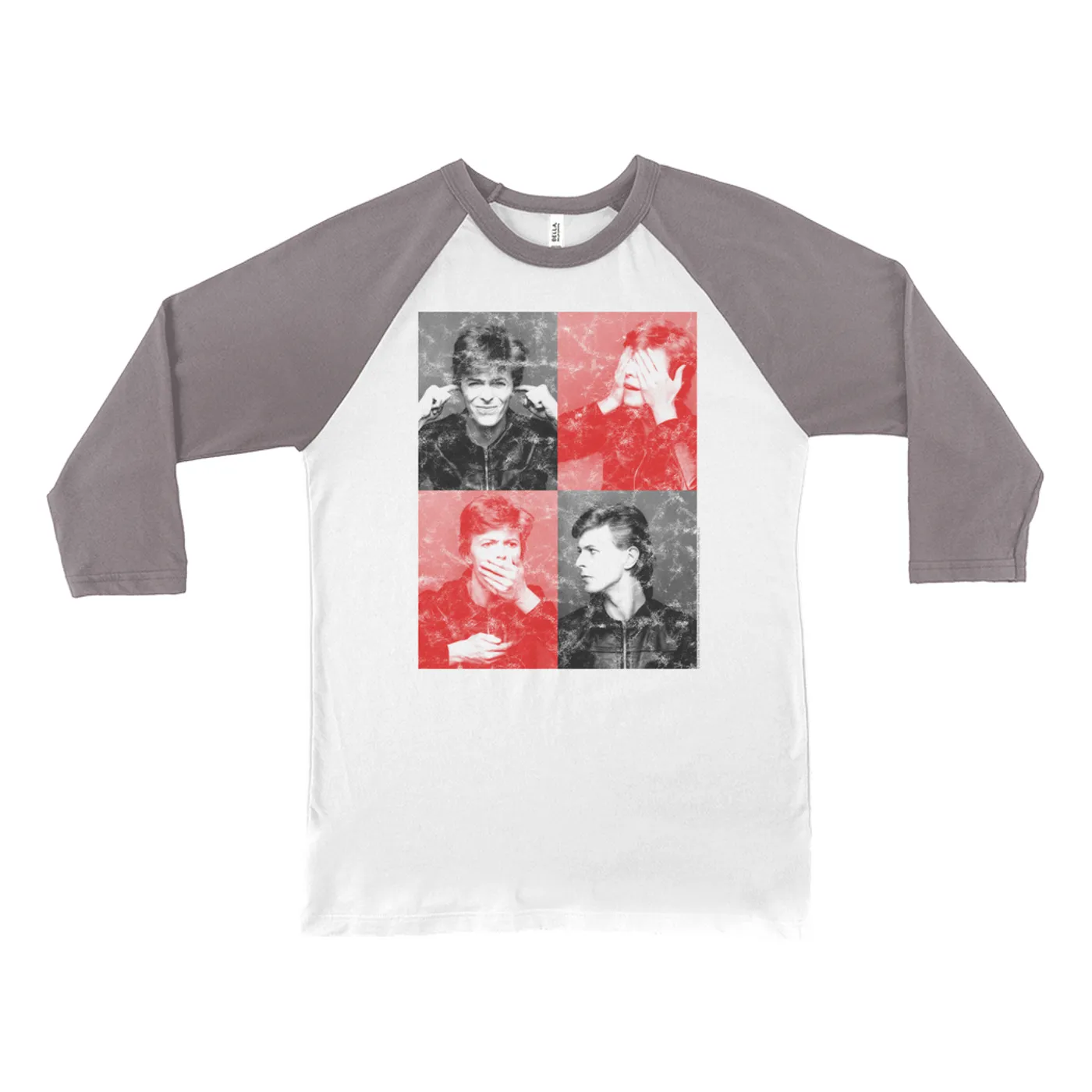 David Bowie 3/4 Sleeve Baseball Tee | Heros Photo Shoot Distressed (Merchbar Exclusive) David Bowie Shirt