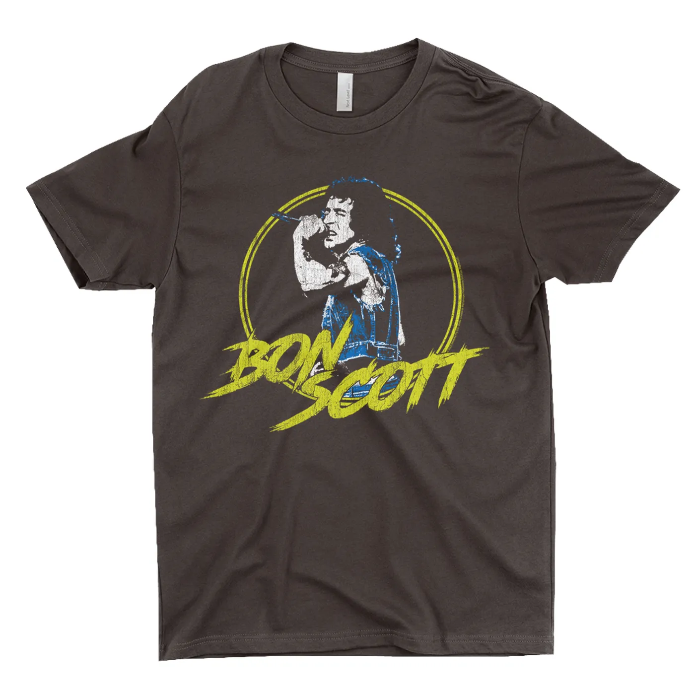 Bon Scott T-Shirt | Bon Scott Circular Pop Art Yellow Bon Scott Shirt