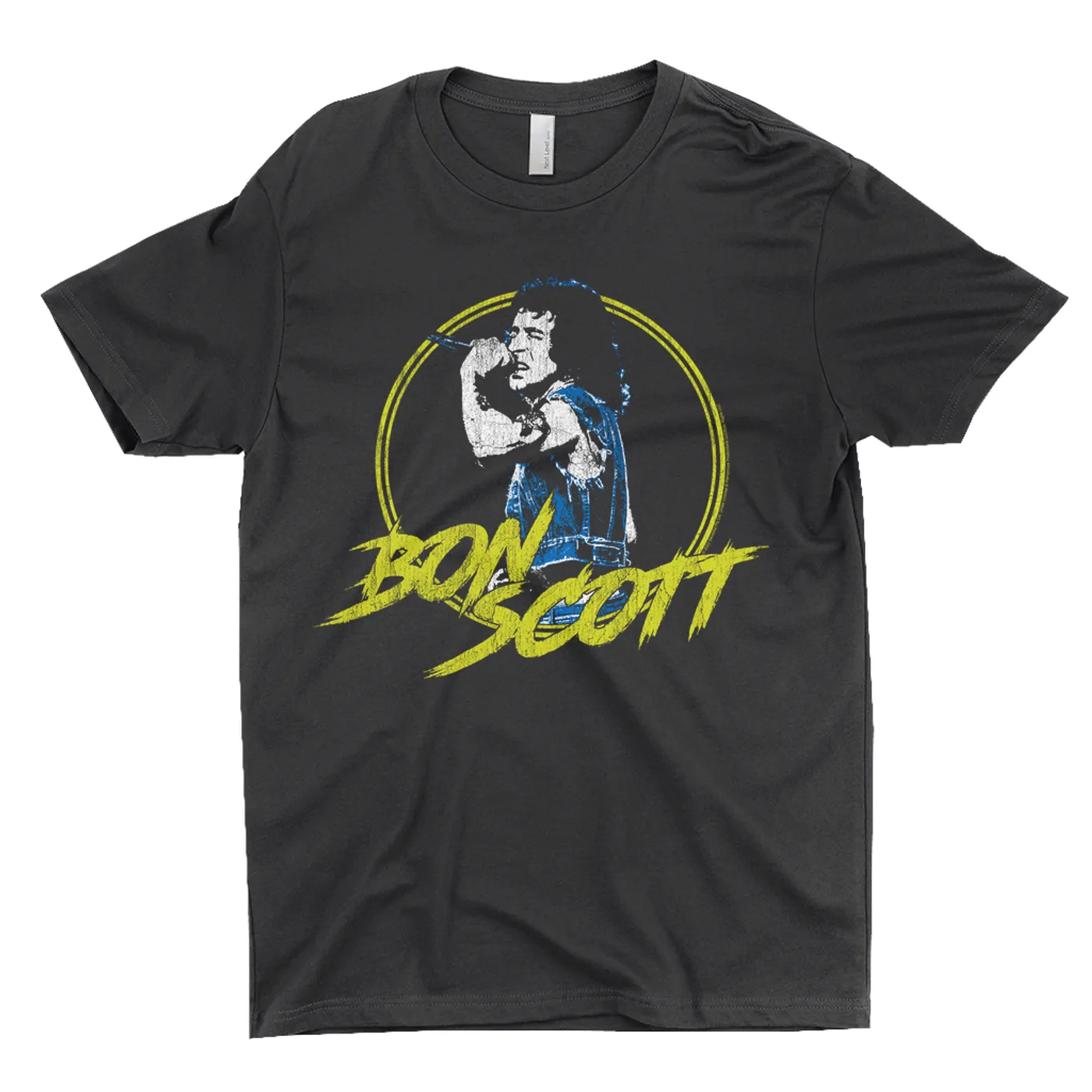 Bon Scott T-Shirt | Bon Scott Circular Pop Art Yellow Bon Scott Shirt