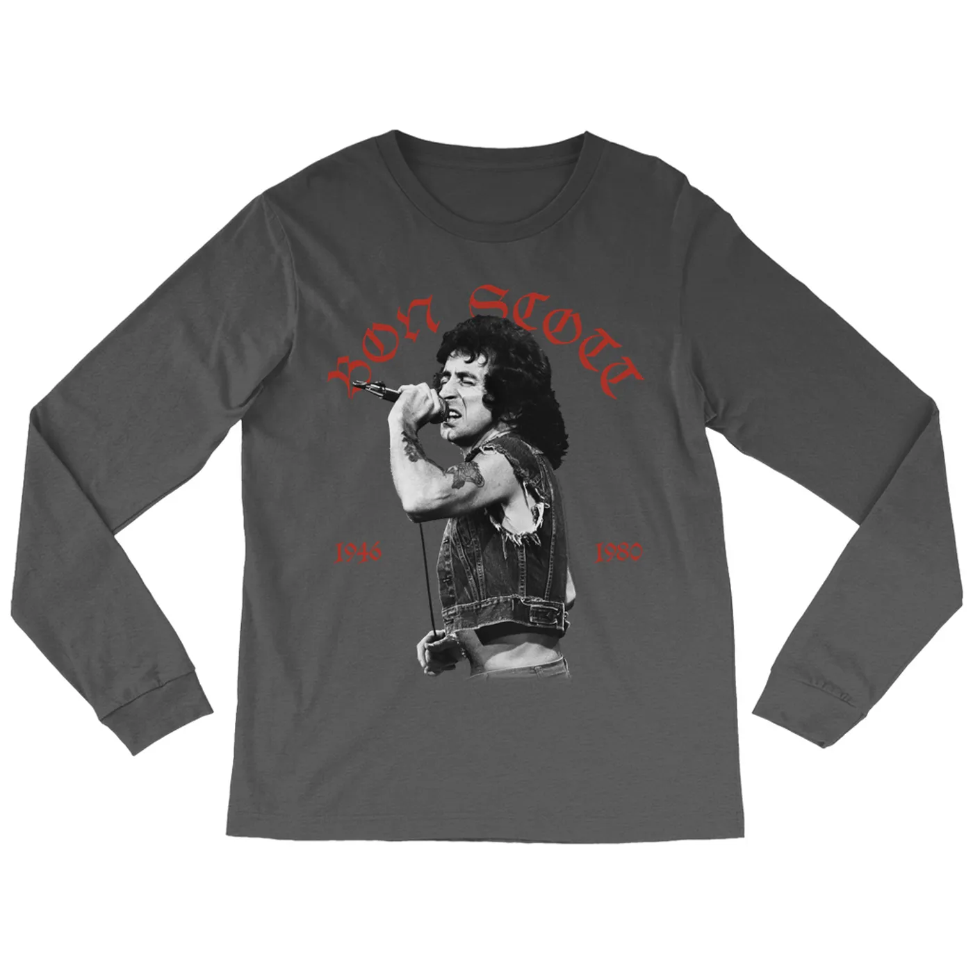 Bon Scott Long Sleeve Shirt | Old English 1946-1980 Bon Scott Shirt