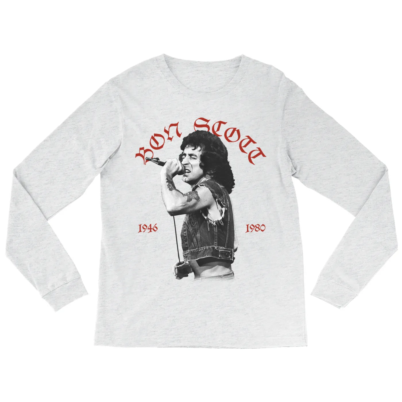 Bon Scott Long Sleeve Shirt | Old English 1946-1980 Bon Scott Shirt