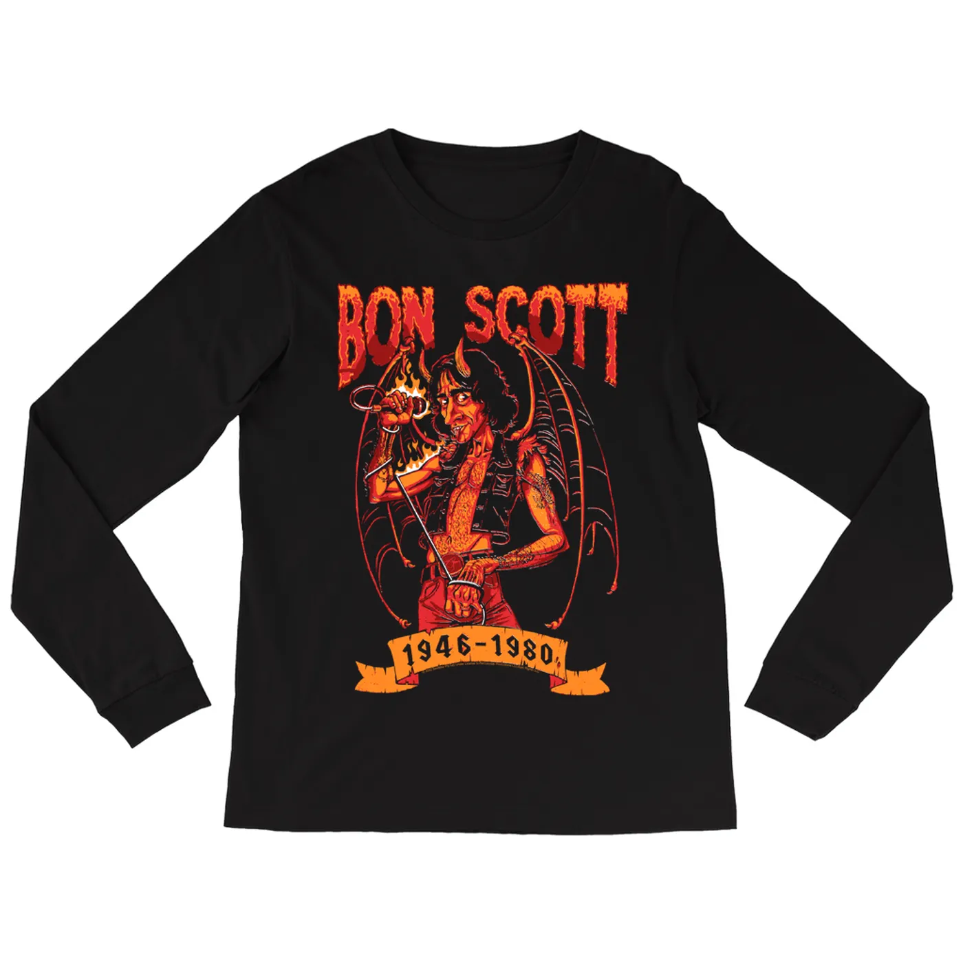 Bon Scott Long Sleeve Shirt | Devilish Rocker 1946-1980 Bon Scott Shirt