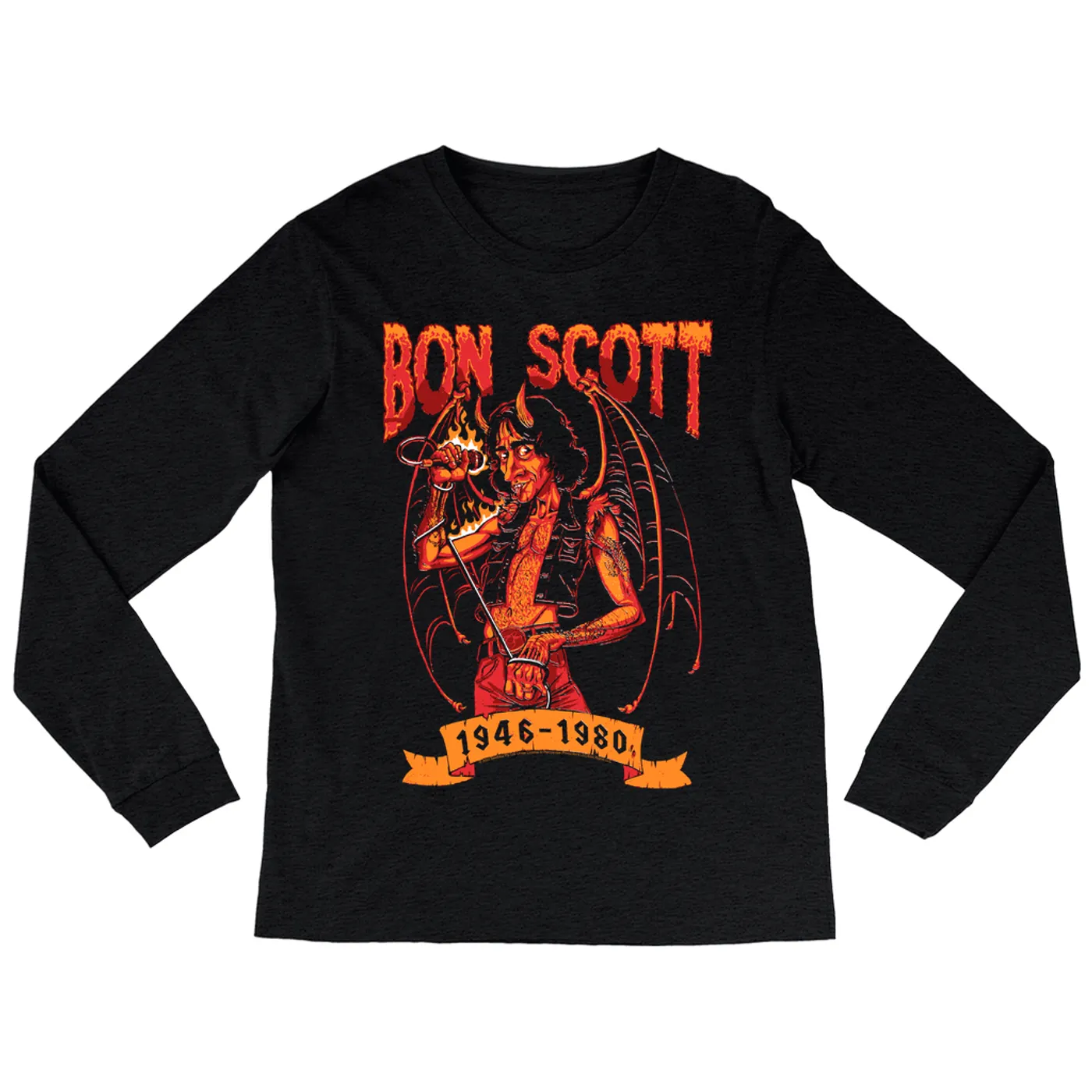 Bon Scott Long Sleeve Shirt | Devilish Rocker 1946-1980 Bon Scott Shirt