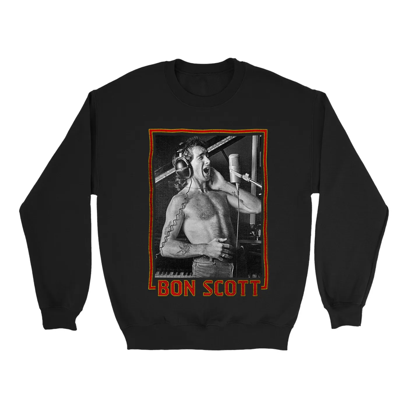 Bon Scott Sweatshirt | Singing Photo Design Bon Scott Sweatshirt