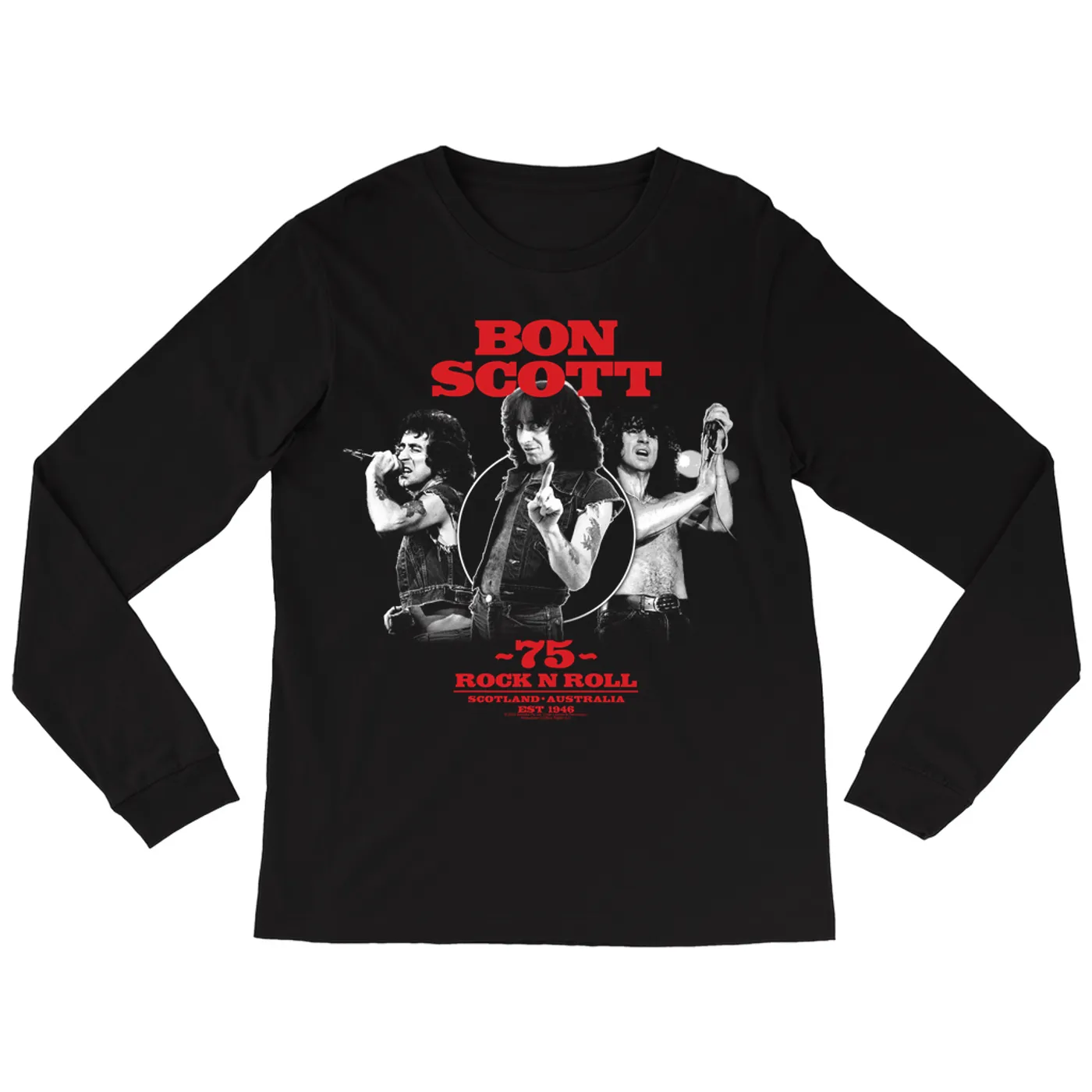 Bon Scott Long Sleeve Shirt | 75 Rock N Roll Australia Collage Bon Scott Shirt