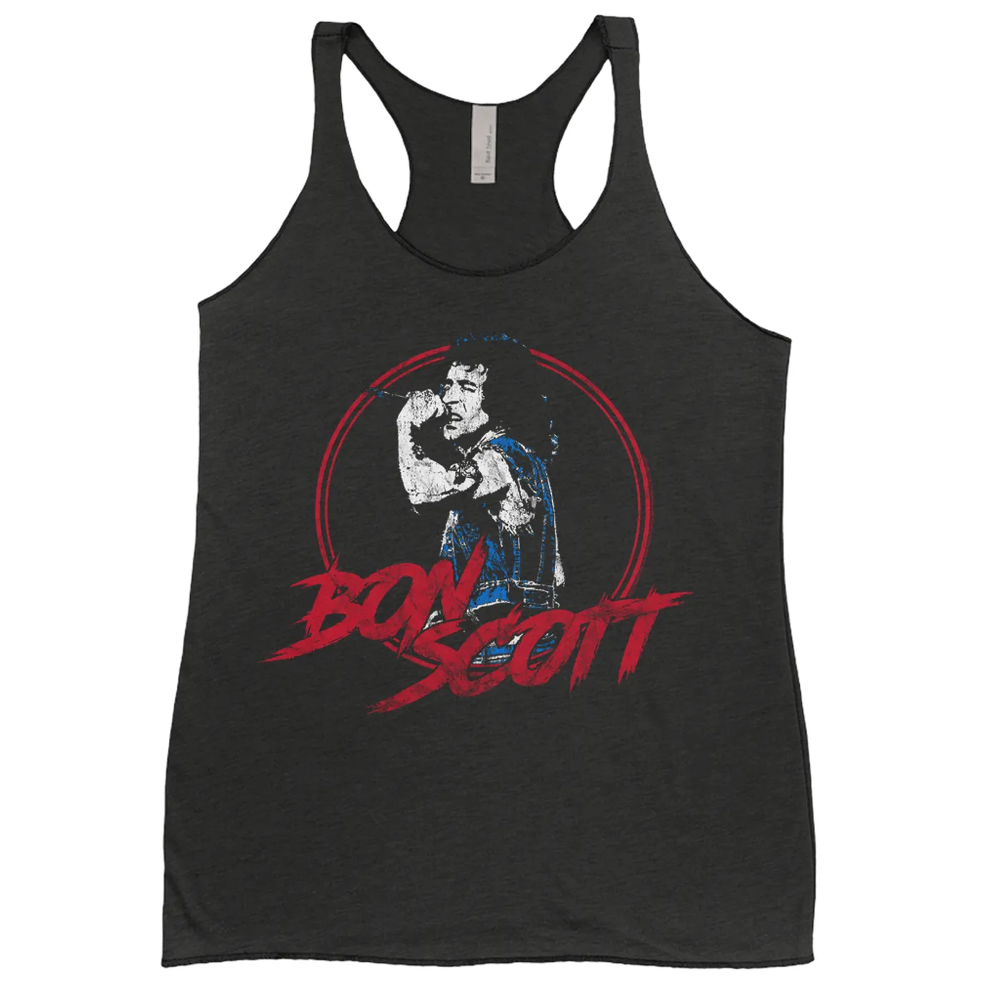 Bon Scott Ladies' Tank Top | Bon Scott Circular Pop Art Red Bon Scott Shirt