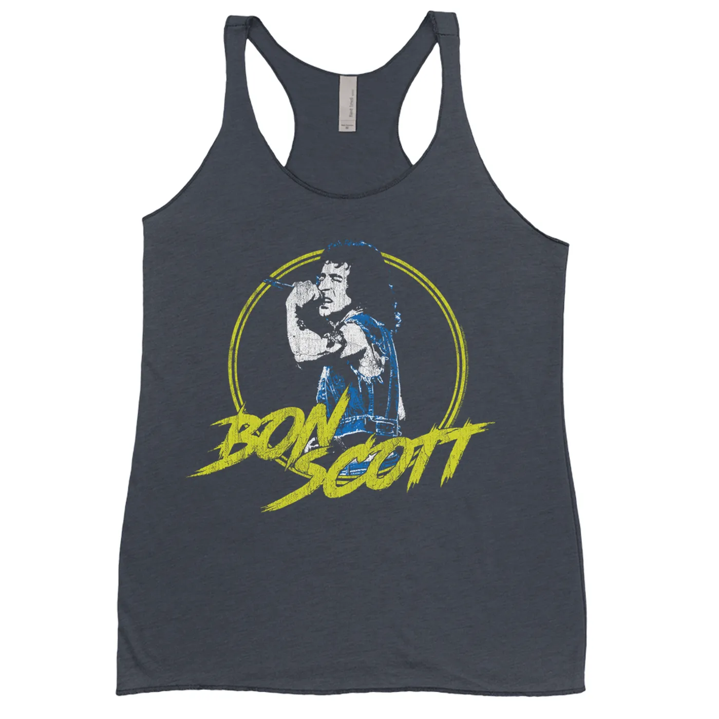 Bon Scott Ladies' Tank Top | Bon Scott Circular Pop Art Yellow Bon Scott Shirt