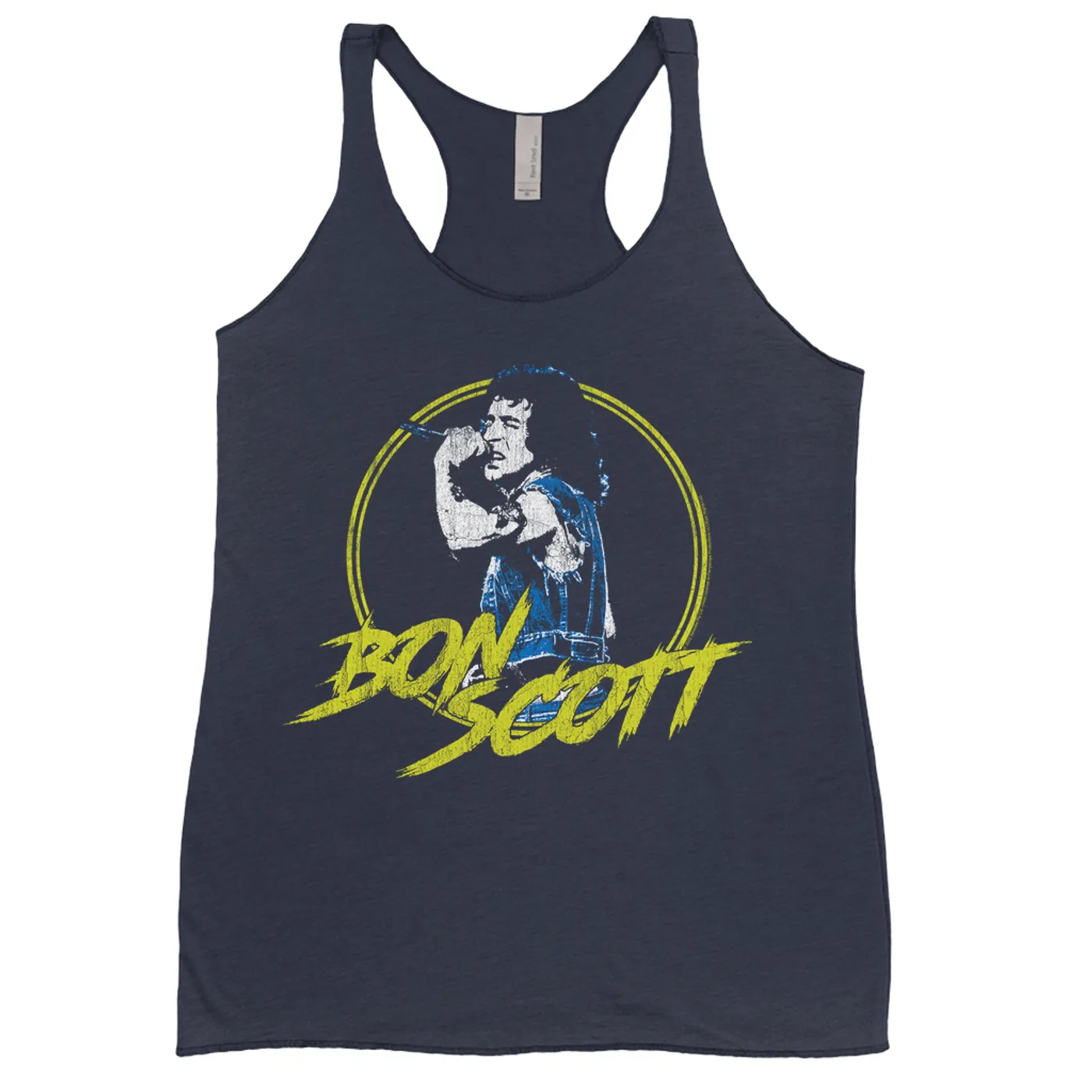 Bon Scott Ladies' Tank Top | Bon Scott Circular Pop Art Yellow Bon Scott Shirt