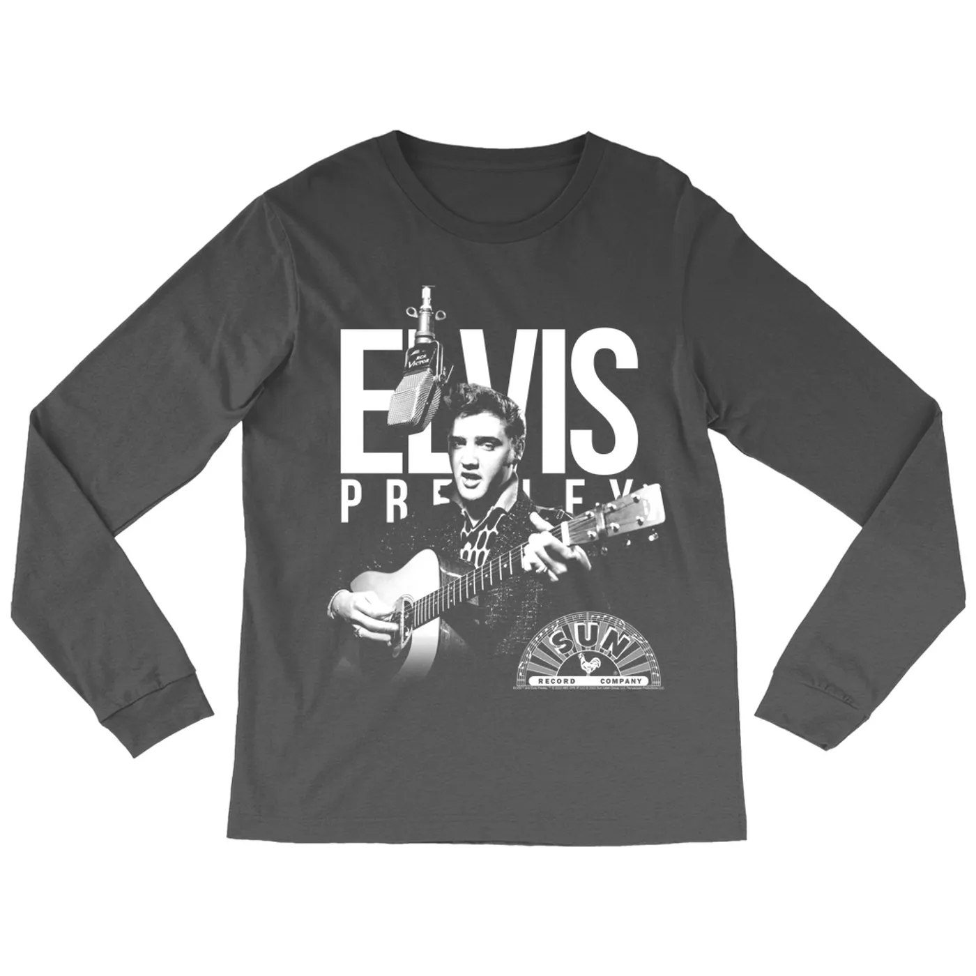 Elvis Presley Long Sleeve Shirt | Performing In White With Logo Elvis Presley Shirt