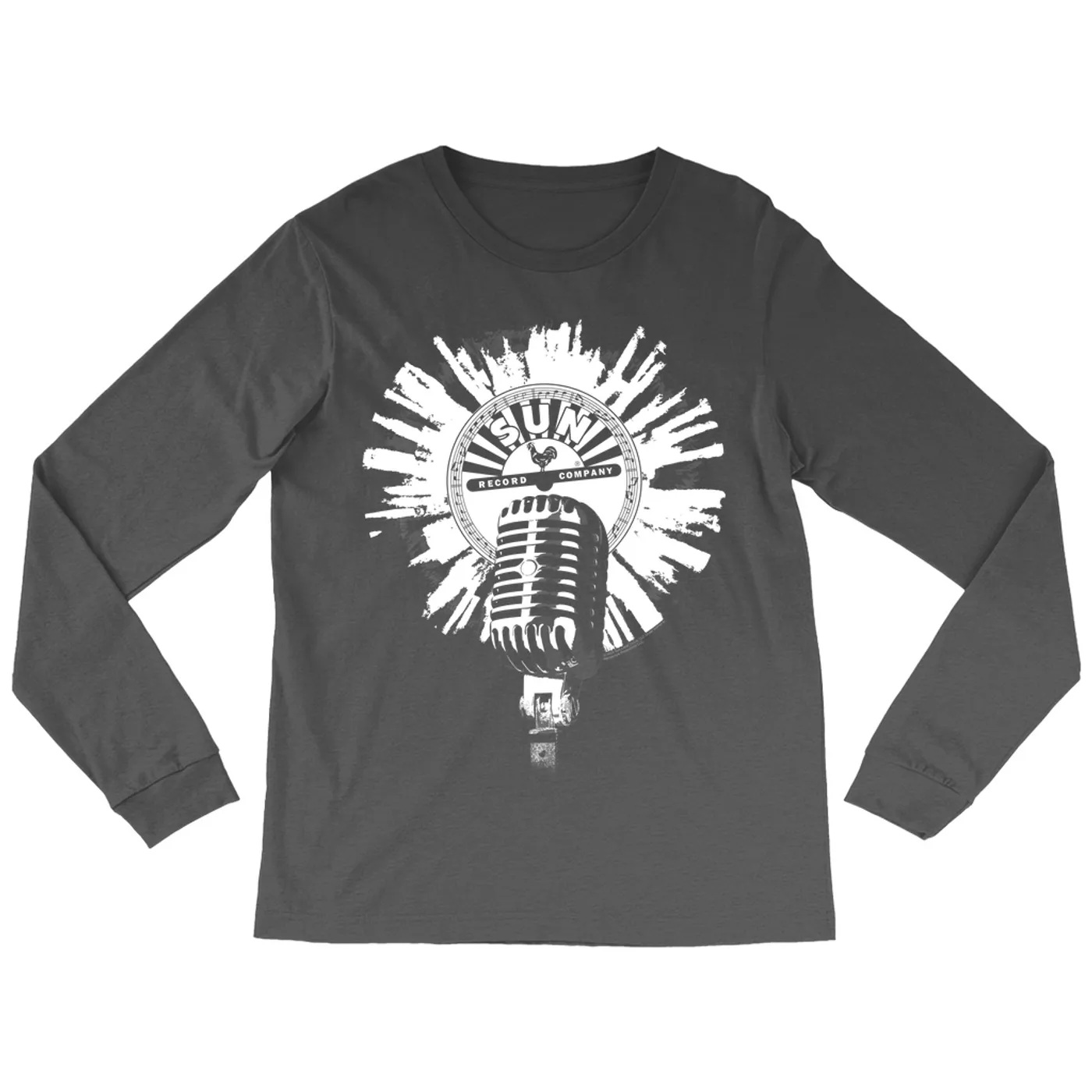 Sun Records Long Sleeve Shirt | Logo And Mic White Burst Sun Records Shirt