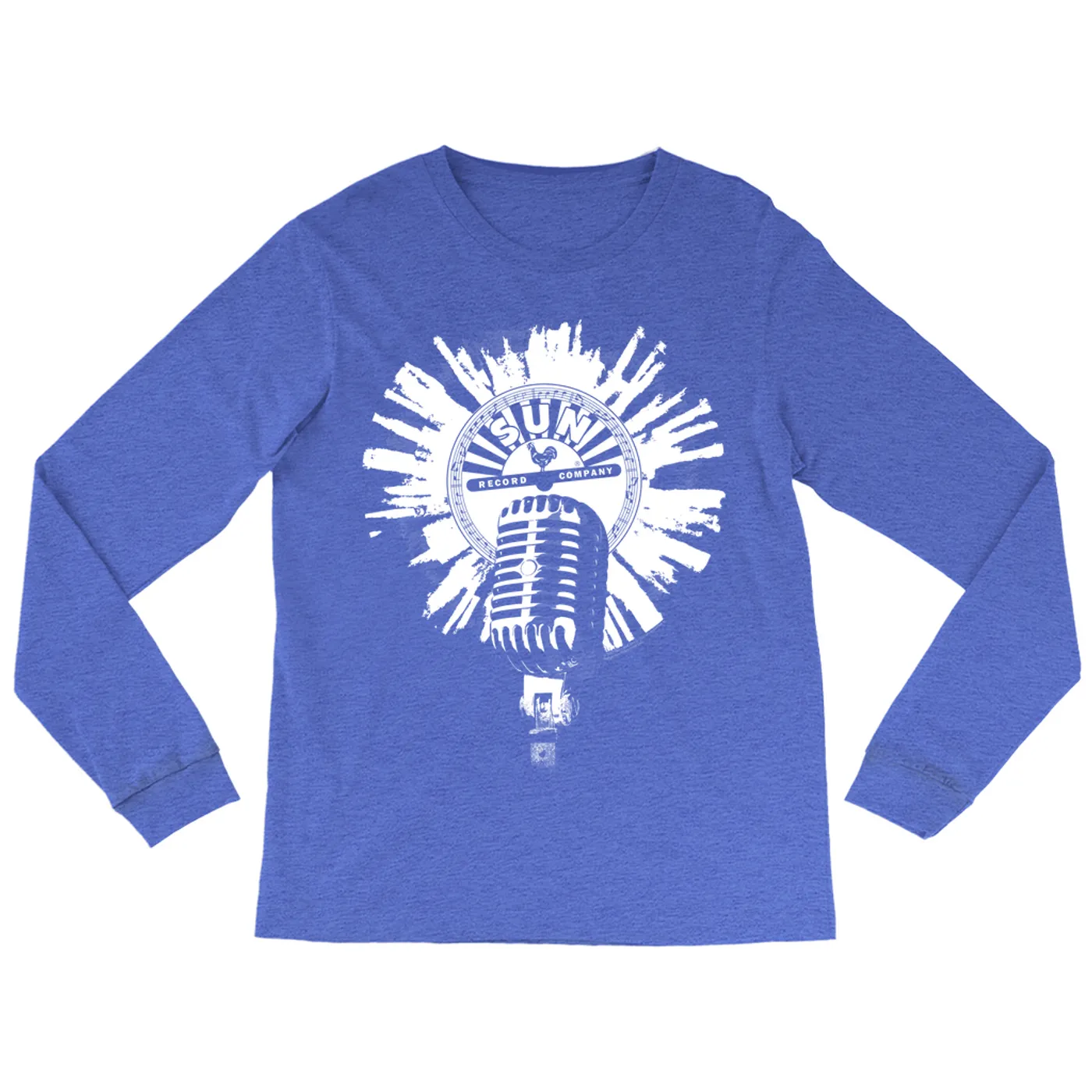 Sun Records Long Sleeve Shirt | Logo And Mic White Burst Sun Records Shirt