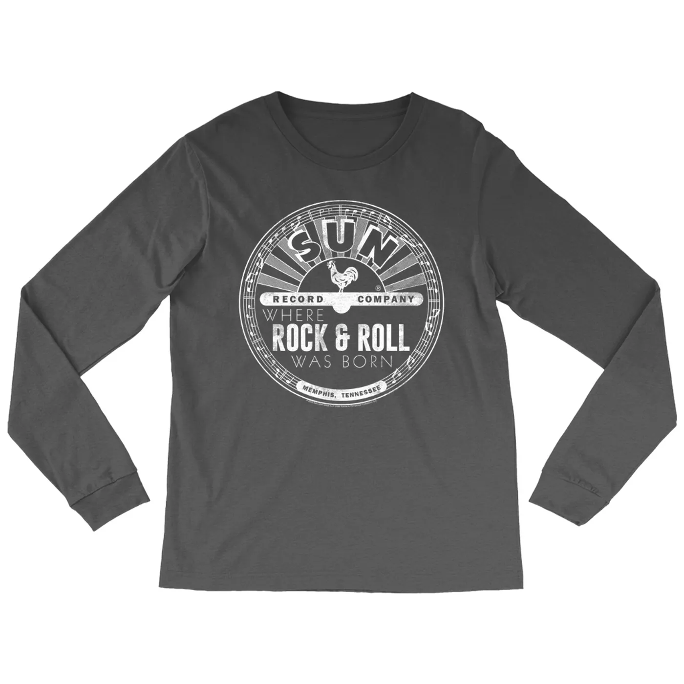 Sun Records Long Sleeve Shirt | White Where Rock N' Roll Was Born Logo Sun Records Shirt