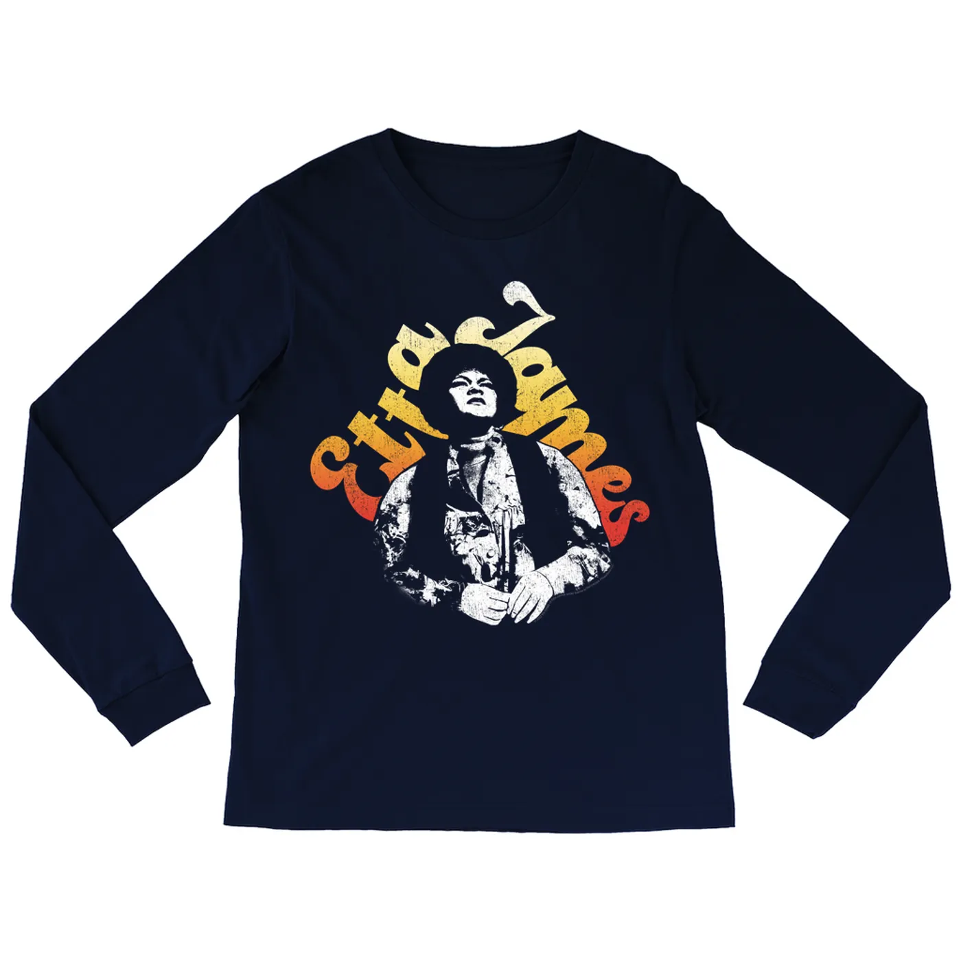 Etta James Long Sleeve Shirt | Ombre '80s Performing Etta James Shirt