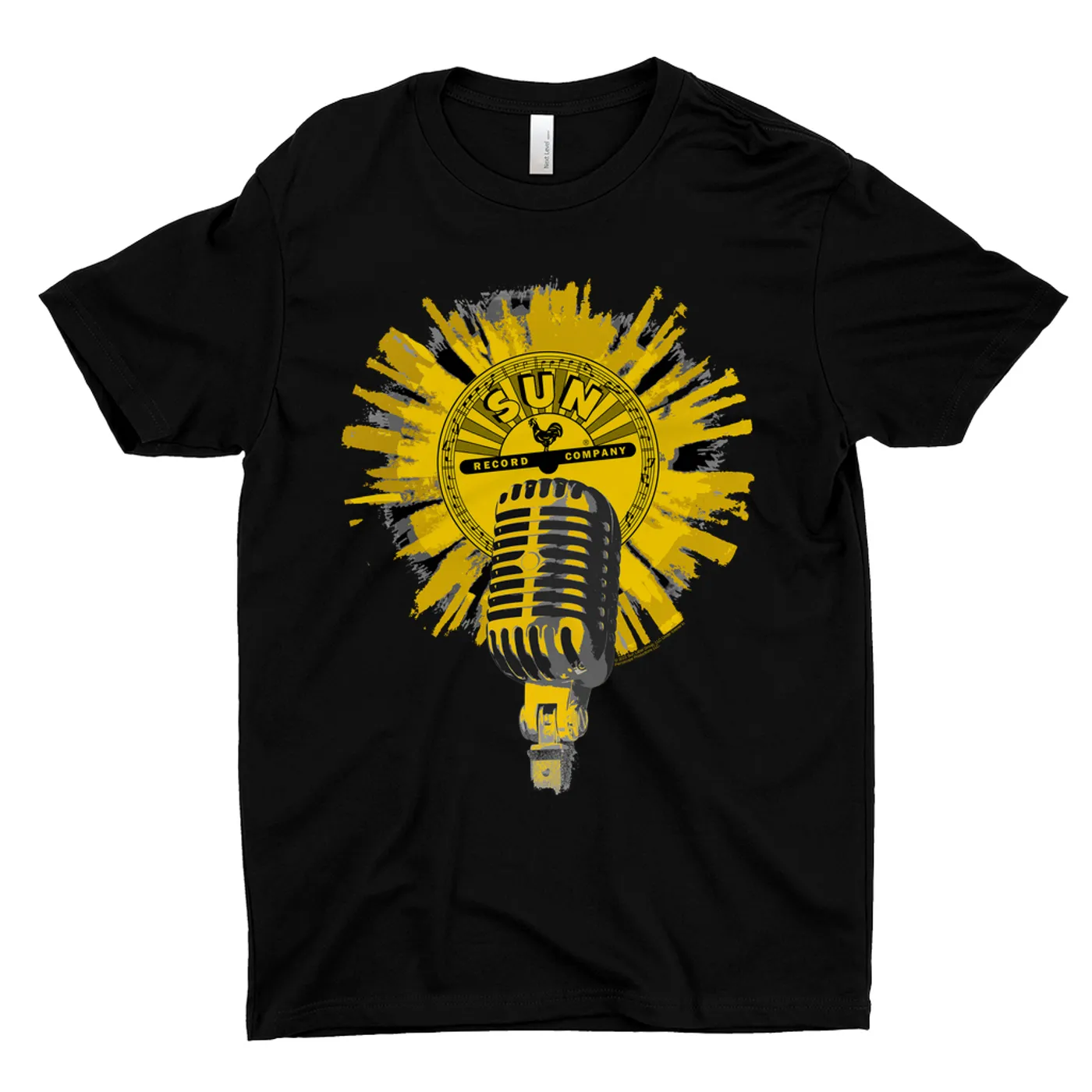 Sun Records T-Shirt | Logo And Mic Yellow Burst Sun Records Shirt